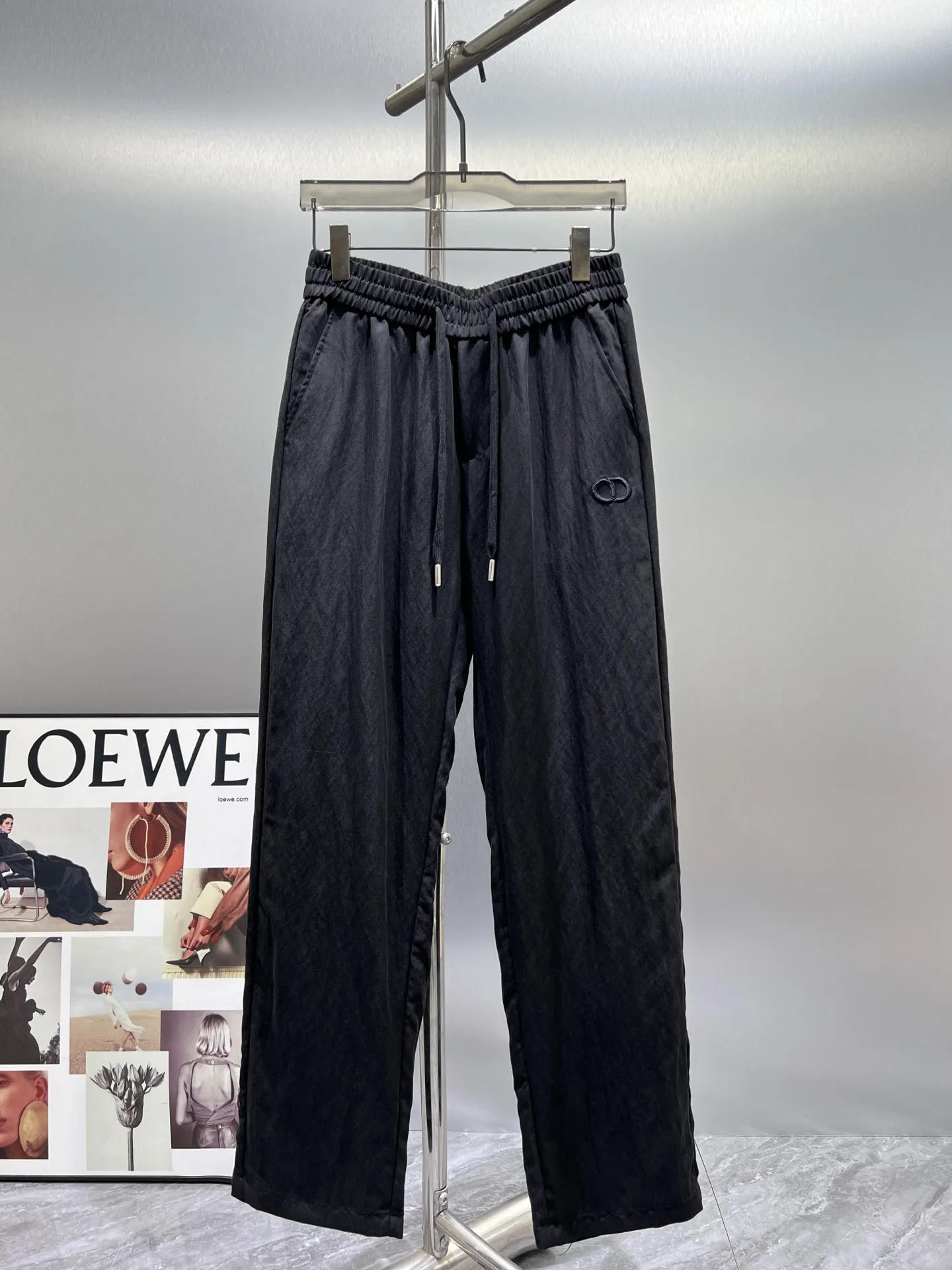 Logo-Embroidered Tencel-Linen Trousers D23012005