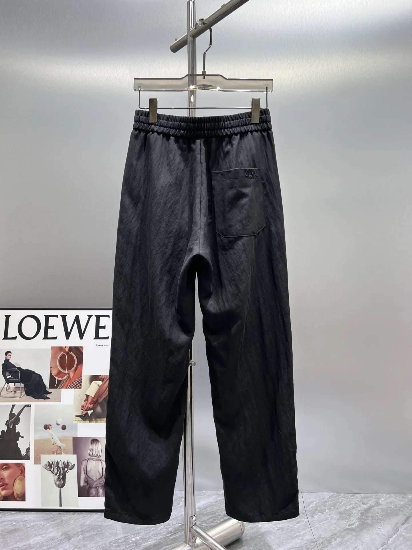 Logo-Embroidered Tencel-Linen Trousers D23012005 — view 2