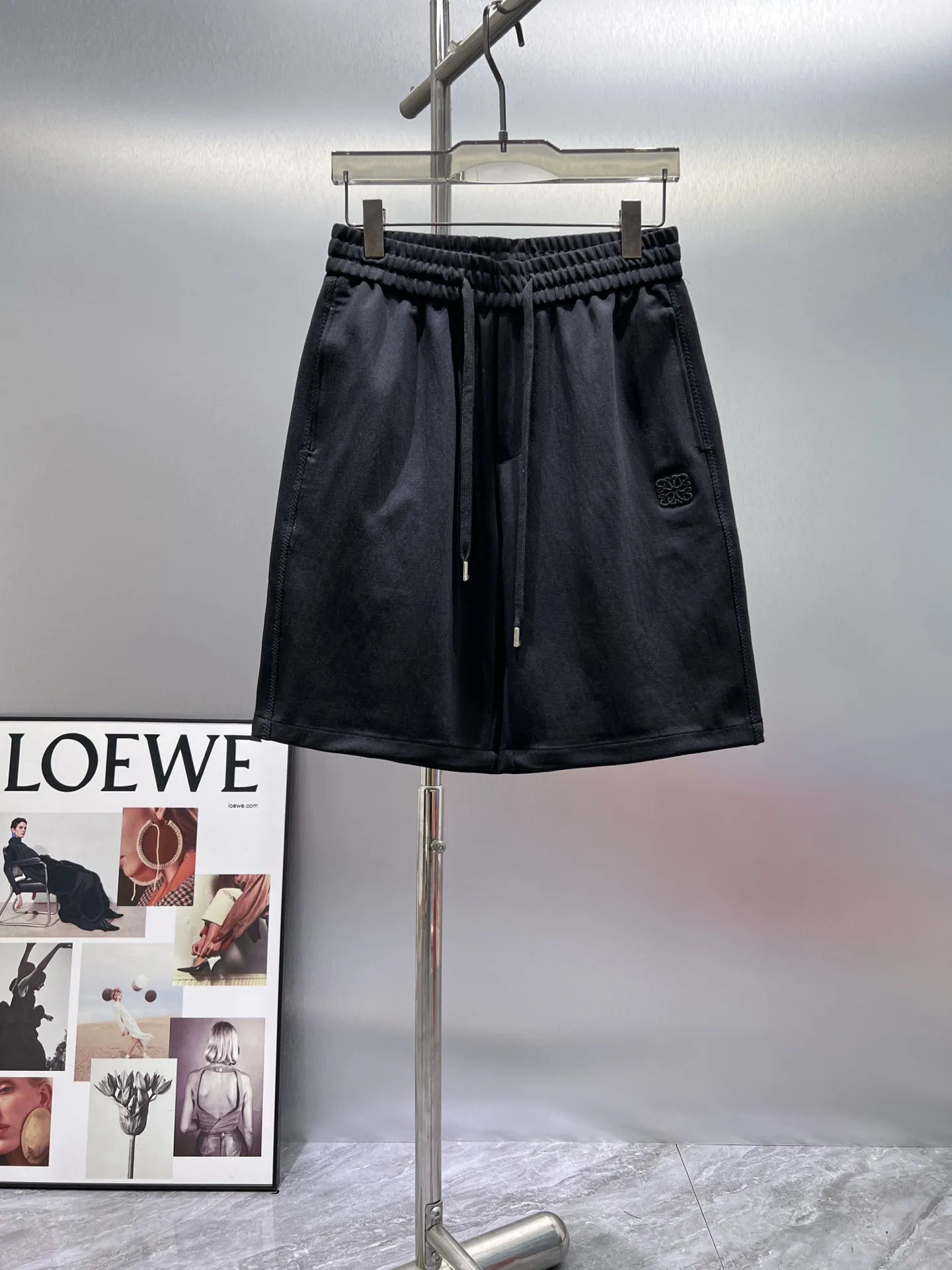Anagram Embroidered Cotton-Blend Shorts D20012009