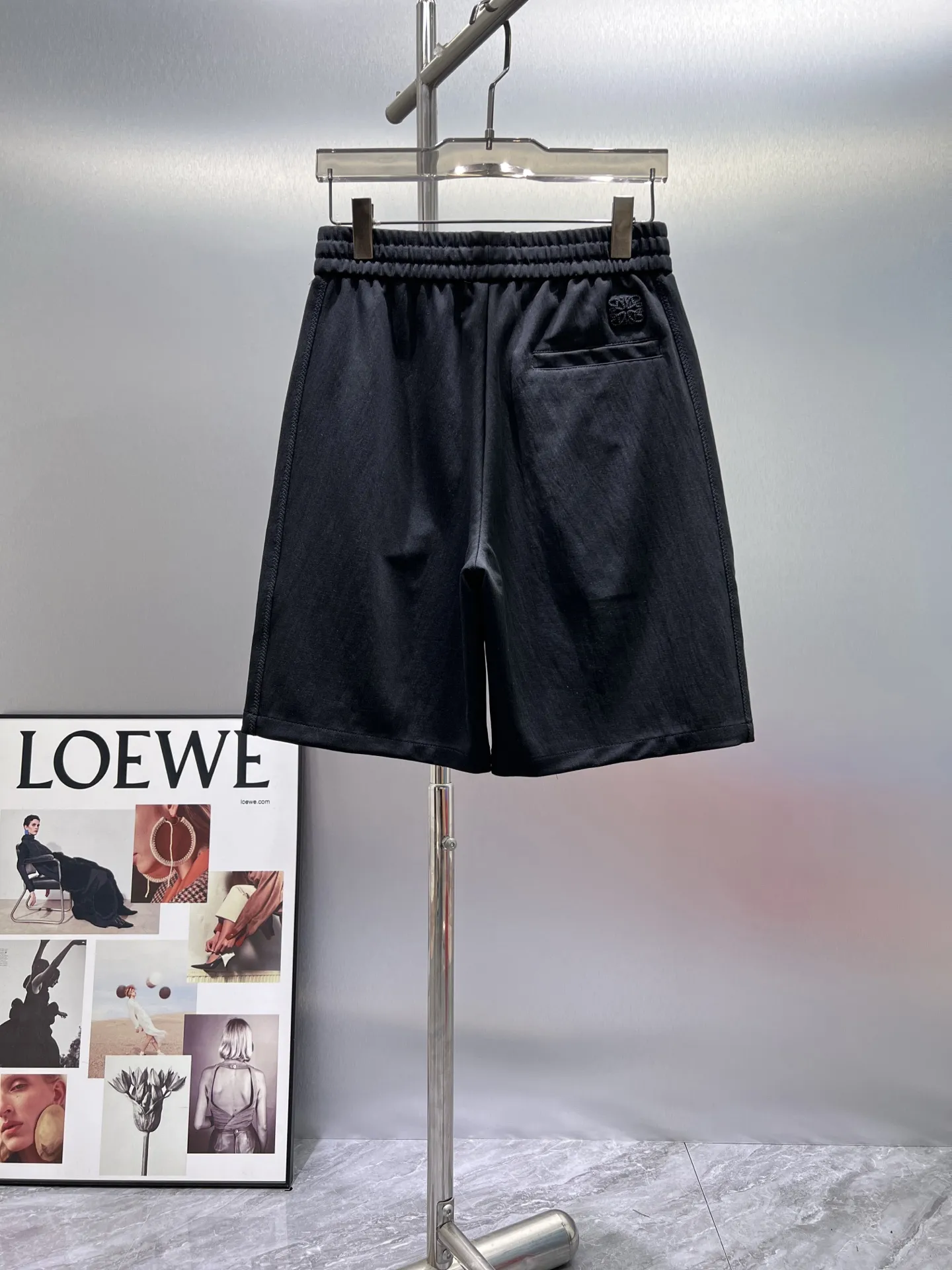 Anagram Embroidered Cotton-Blend Shorts D20012009 — view 2