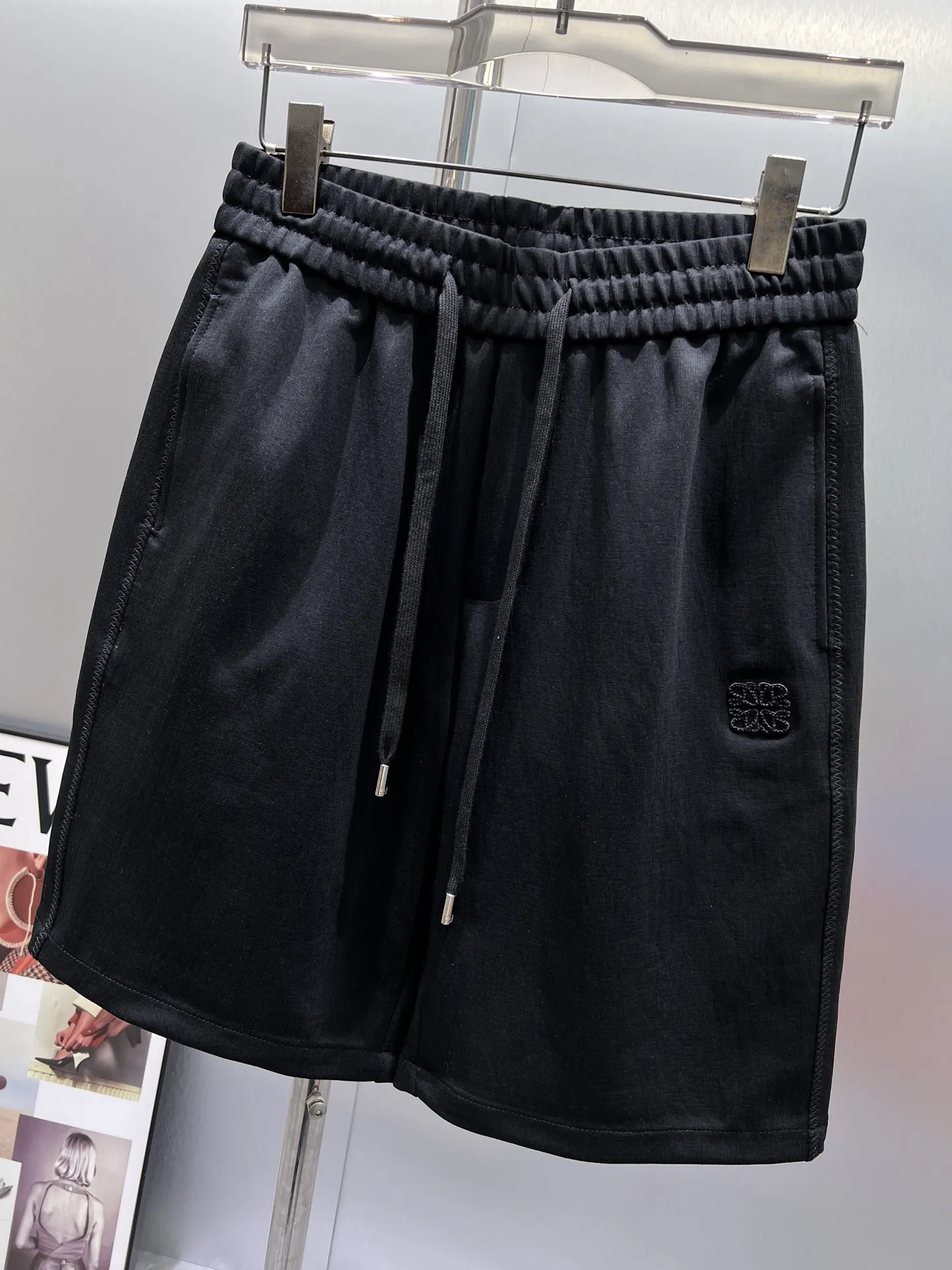 Anagram Embroidered Cotton-Blend Shorts D20012009 — view 5