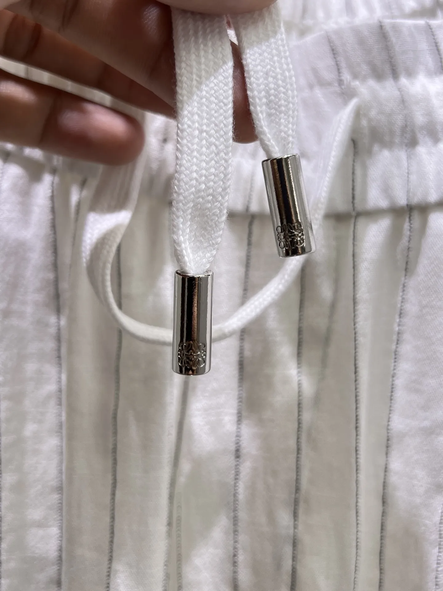 Embroidered Logo Cotton-Linen Trousers D19511009 — view 5