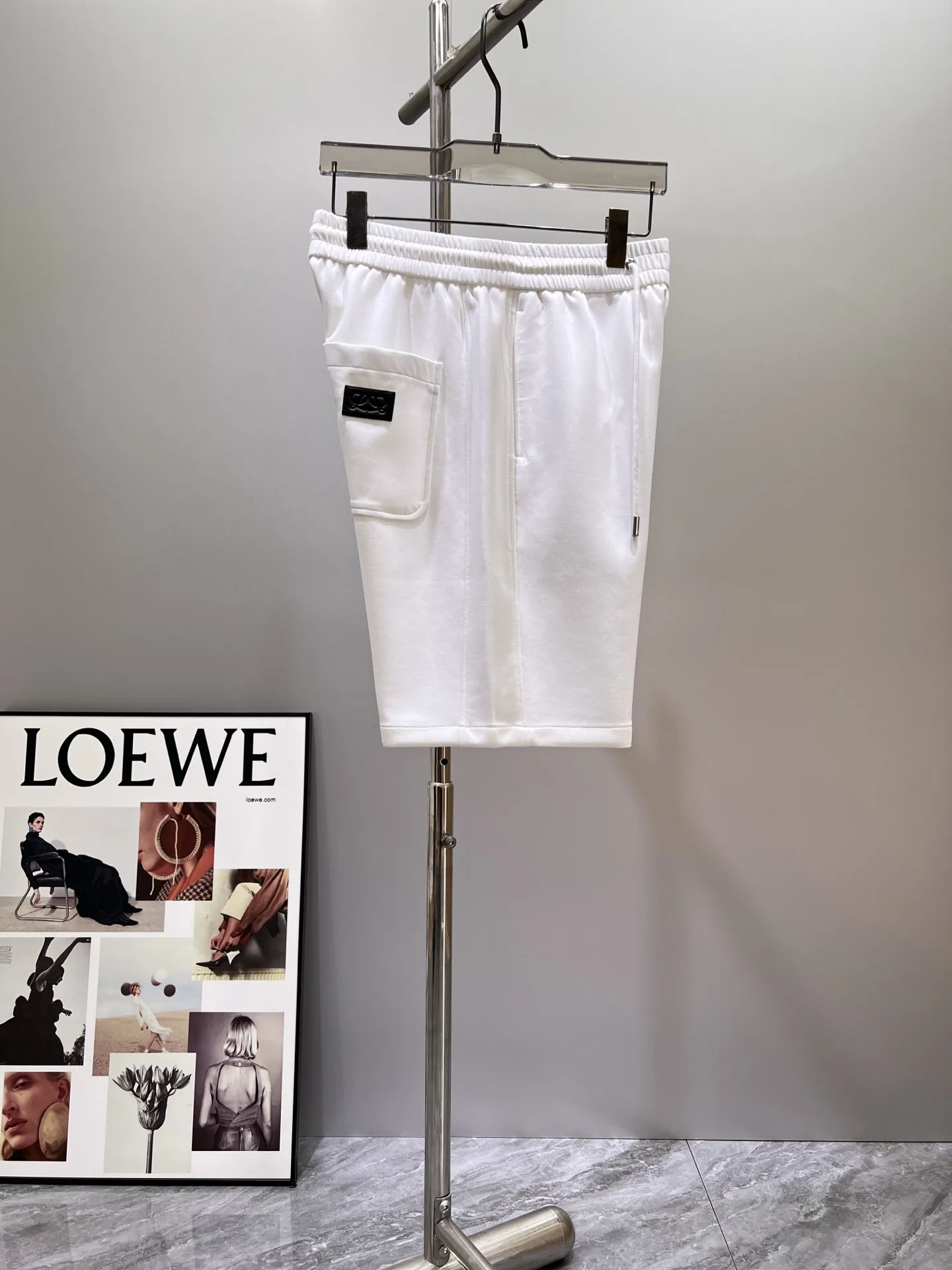 Embroidered Logo Cotton-Jersey Shorts D17011004 — view 3