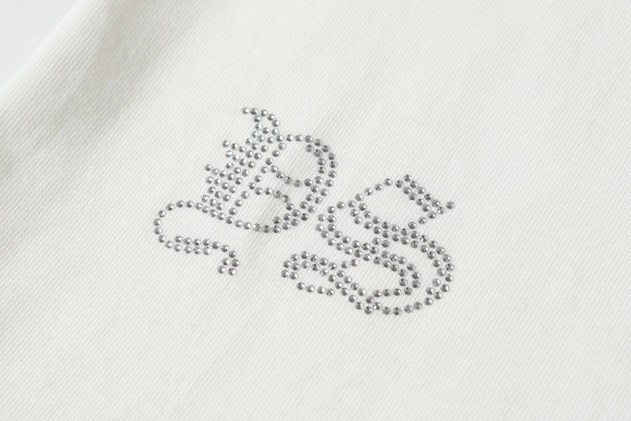 Rhinestone Gothic Script Cotton T-Shirt D10013518 — view 10