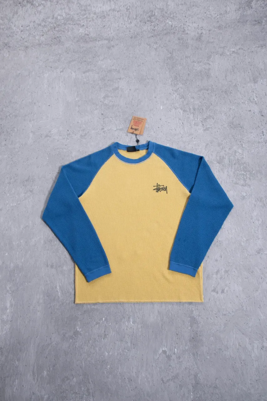 Waffle-Knit Enzyme-Washed Long Sleeve Top D16523689 — view 149