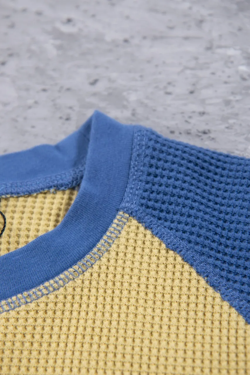 Waffle-Knit Enzyme-Washed Long Sleeve Top D16523689 — view 164