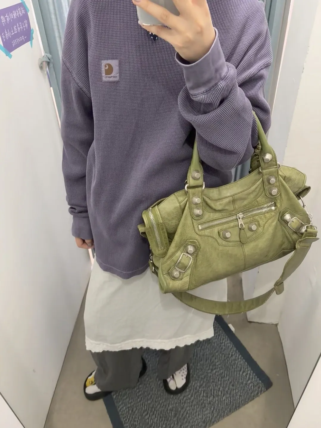 Enzyme-Washed Waffle Knit Long-Sleeve T-Shirt D13523686 — view 23
