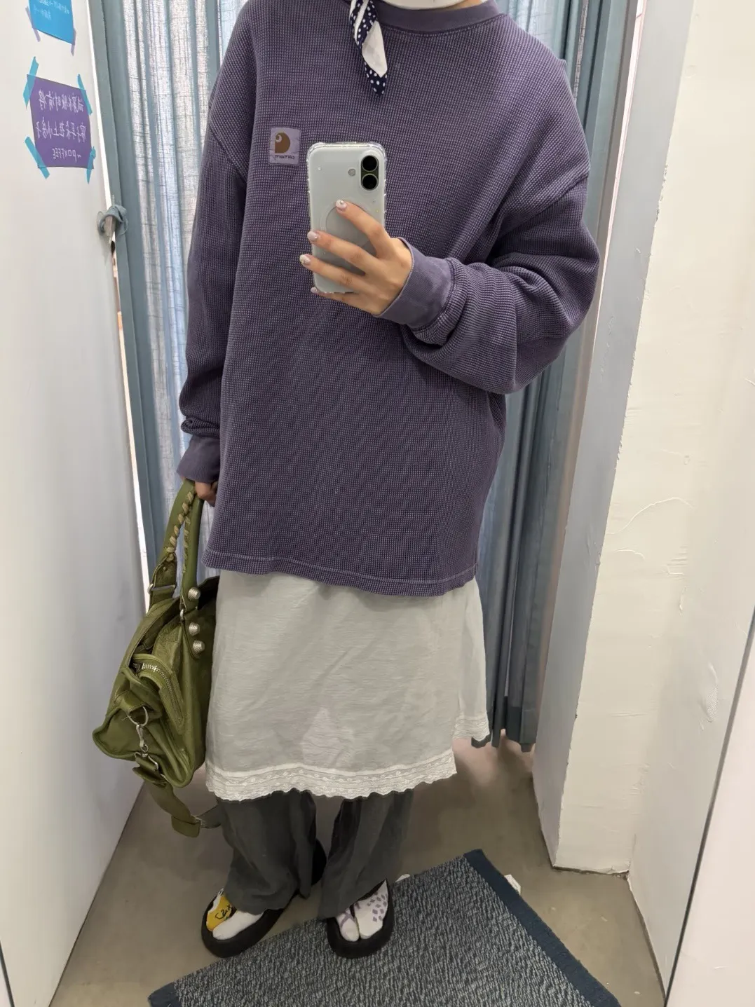 Enzyme-Washed Waffle Knit Long-Sleeve T-Shirt D13523686 — view 24