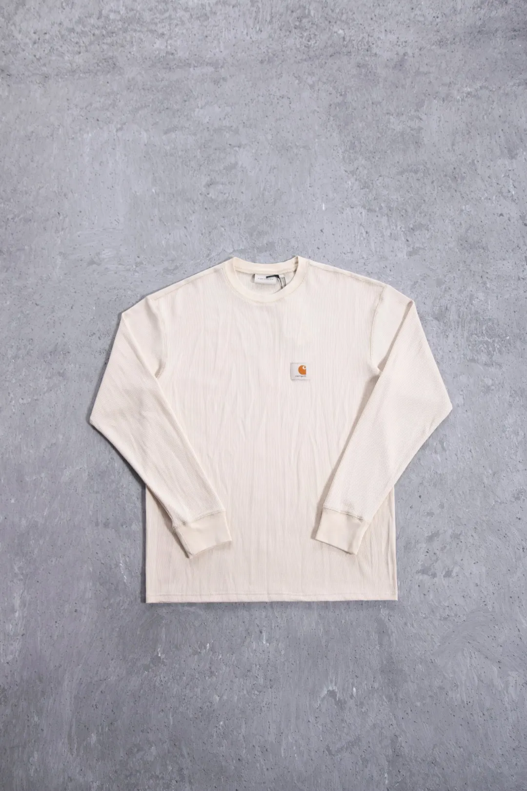 Enzyme-Washed Waffle Knit Long-Sleeve T-Shirt D13523686 — view 34