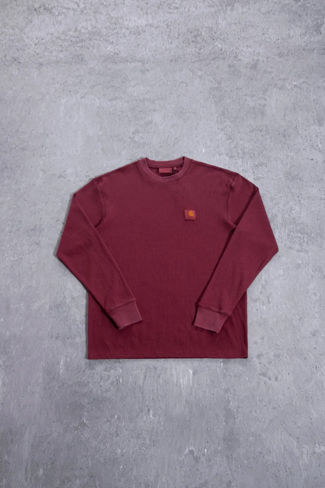 Enzyme-Washed Waffle Knit Long-Sleeve T-Shirt D13523686 — view 38