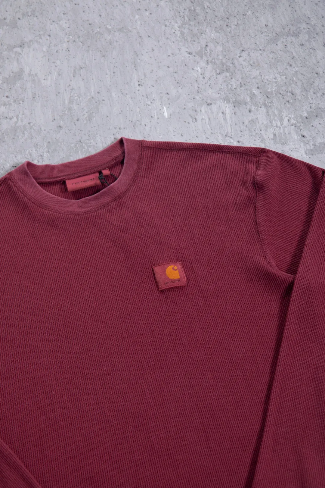 Enzyme-Washed Waffle Knit Long-Sleeve T-Shirt D13523686 — view 39