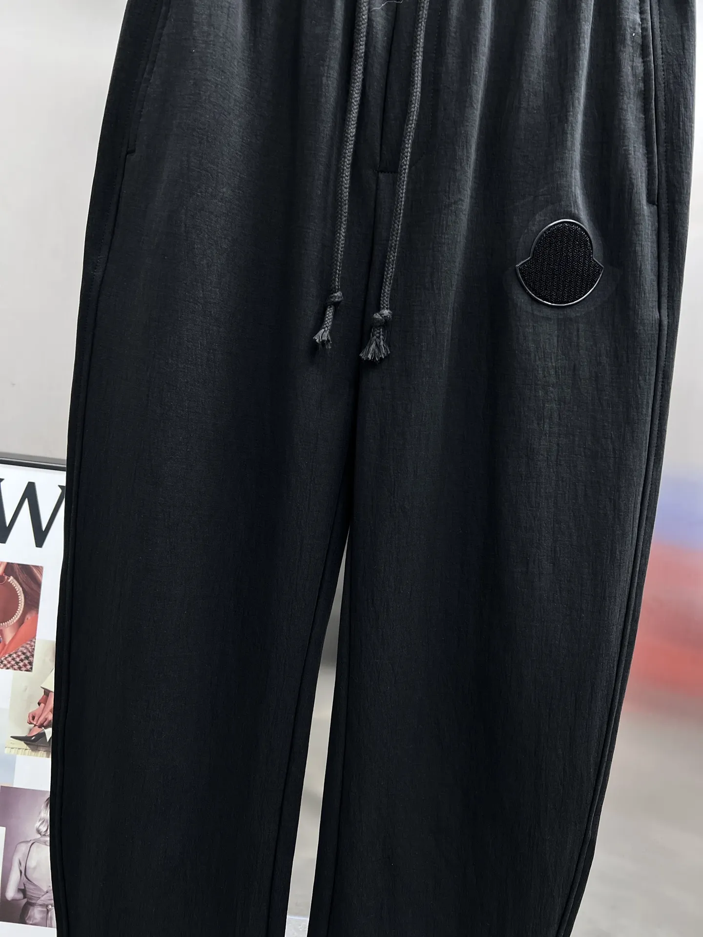 Moncler Logo-Patch Straight-Leg Trousers D22514244 — view 3