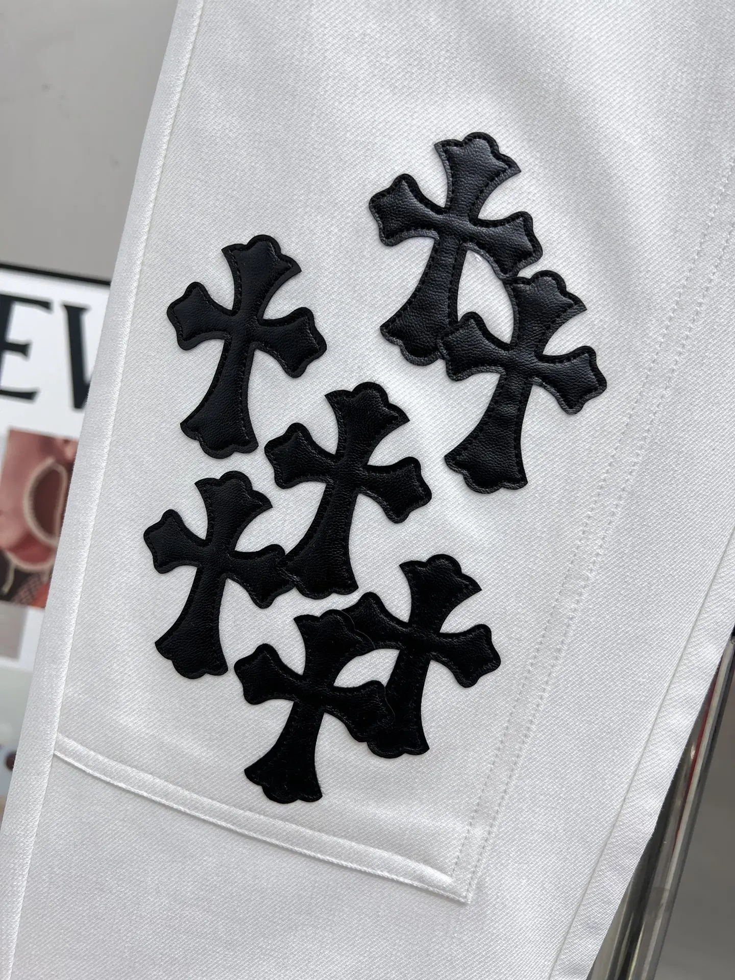 Leather Cross Patch Drawstring Sweatpants D23514242 — view 7