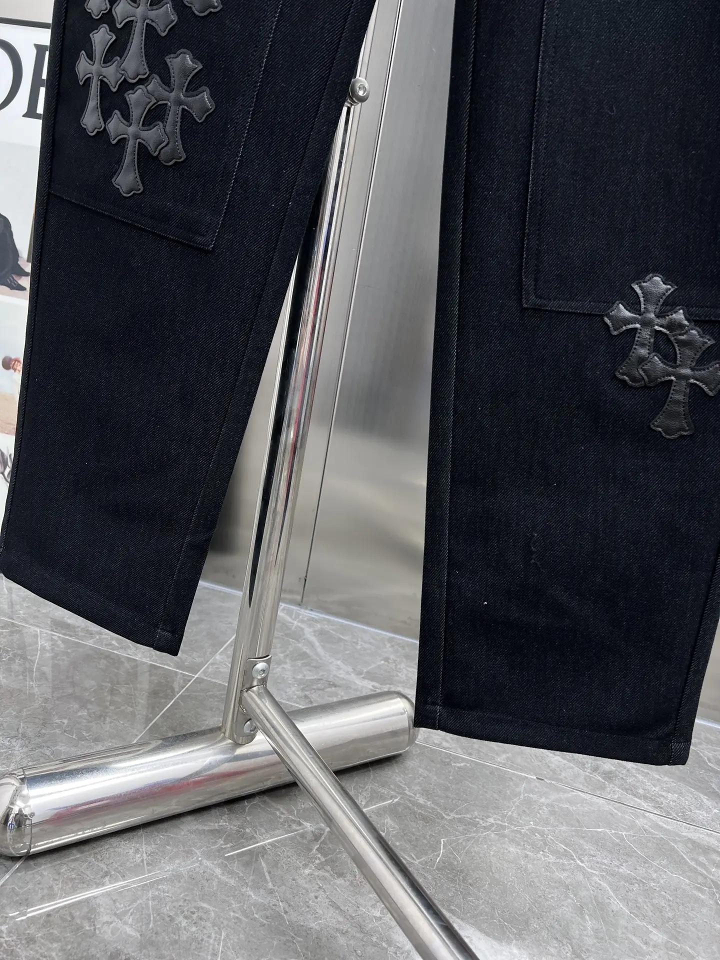 Leather Cross Patch Riveted Trousers D23514241 — view 7