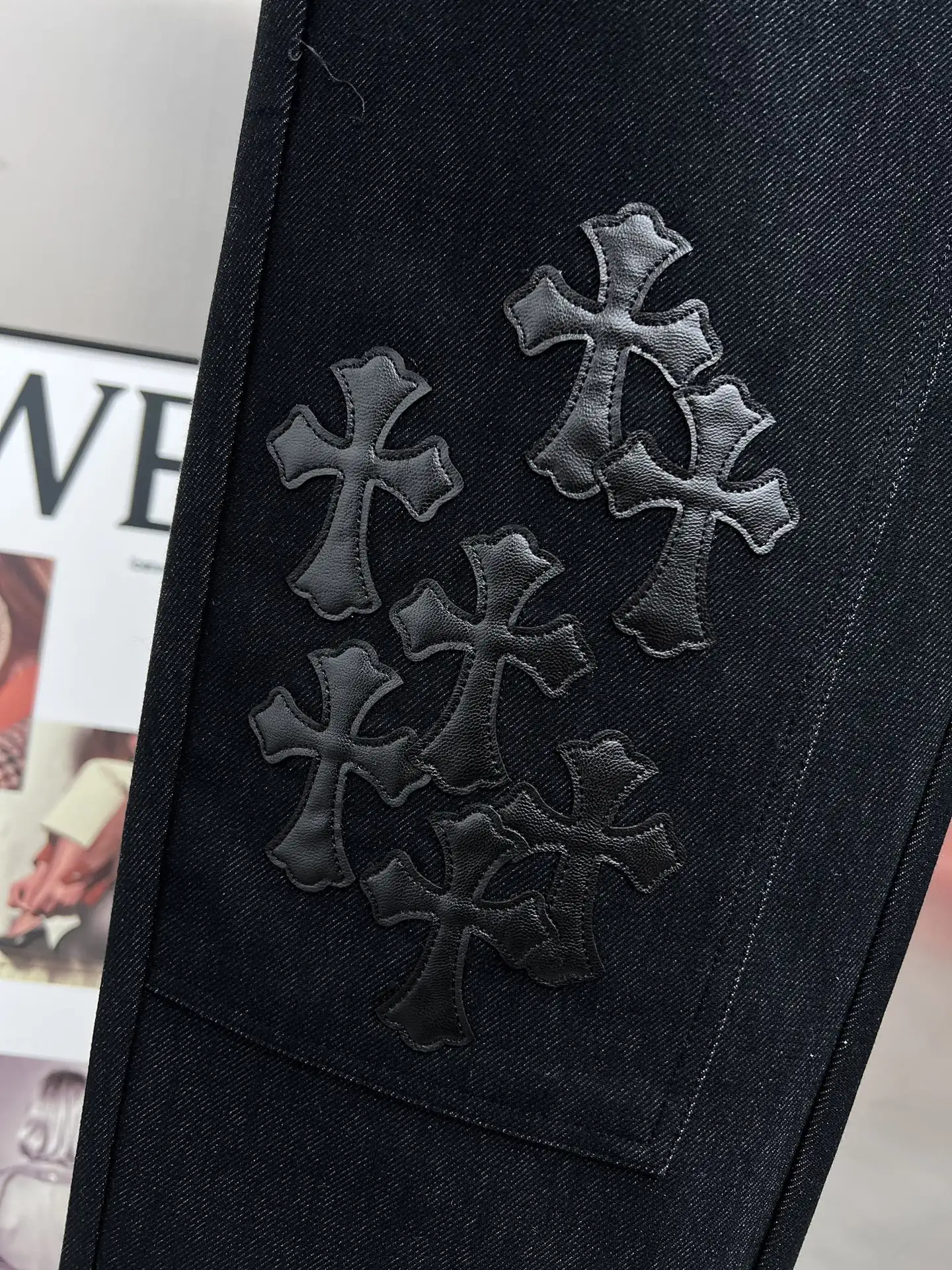 Leather Cross Patch Riveted Trousers D23514241 — view 9
