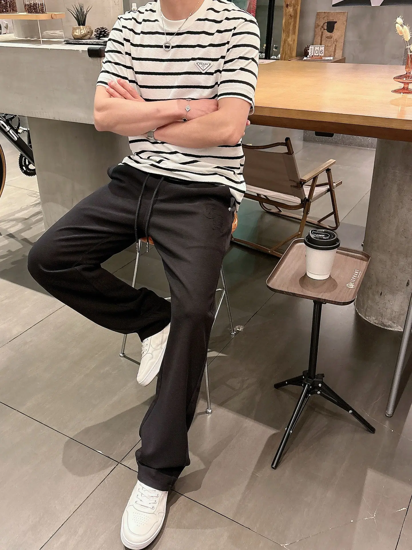 Logo-Appliqué Cotton-Blend Sweatpants D22012941 — view 9