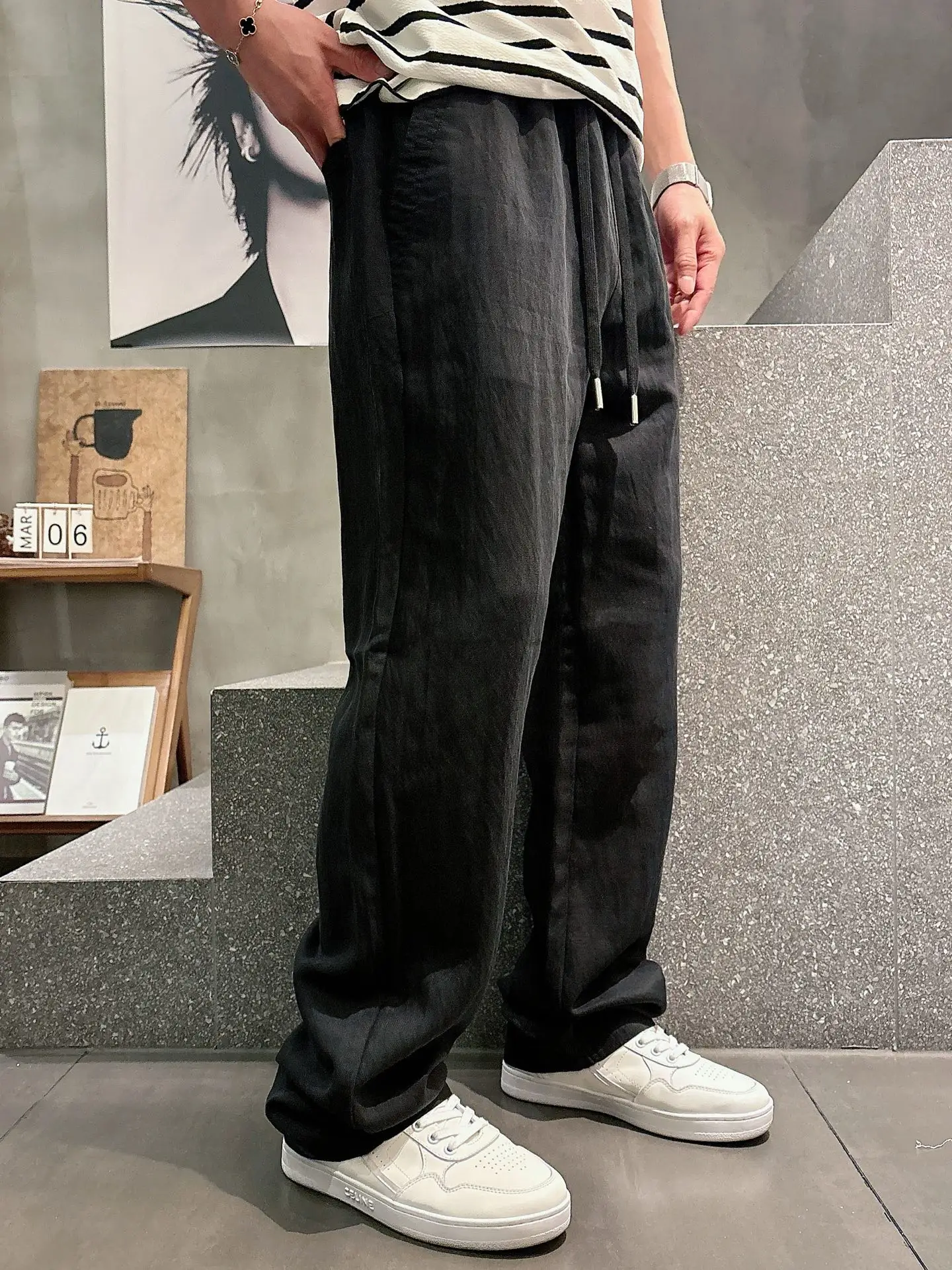 Embroidered Logo Drawstring Casual Trousers D23512935 — view 9