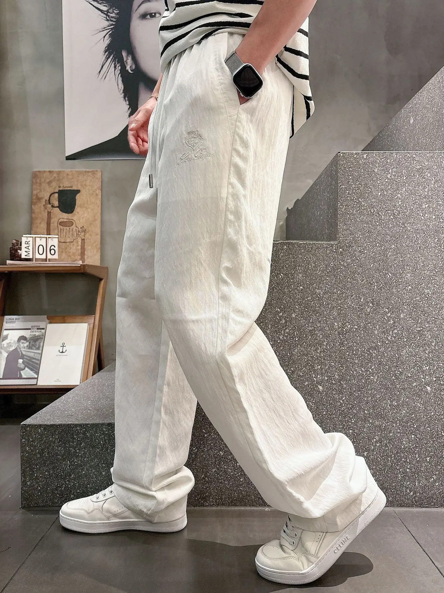 Embroidered Logo Drawstring Trousers D23512934 — view 4