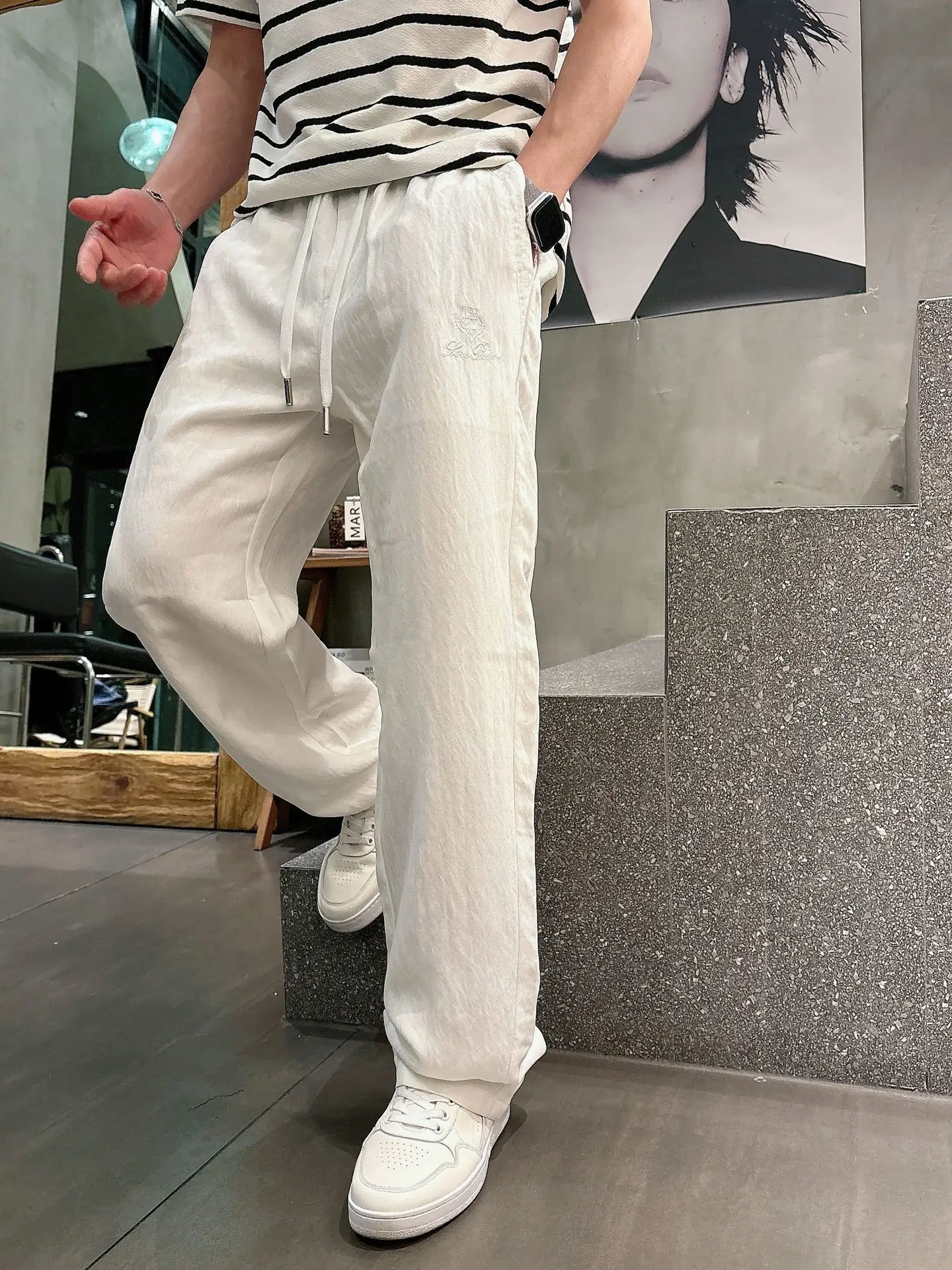 Embroidered Logo Drawstring Trousers D23512934 — view 8