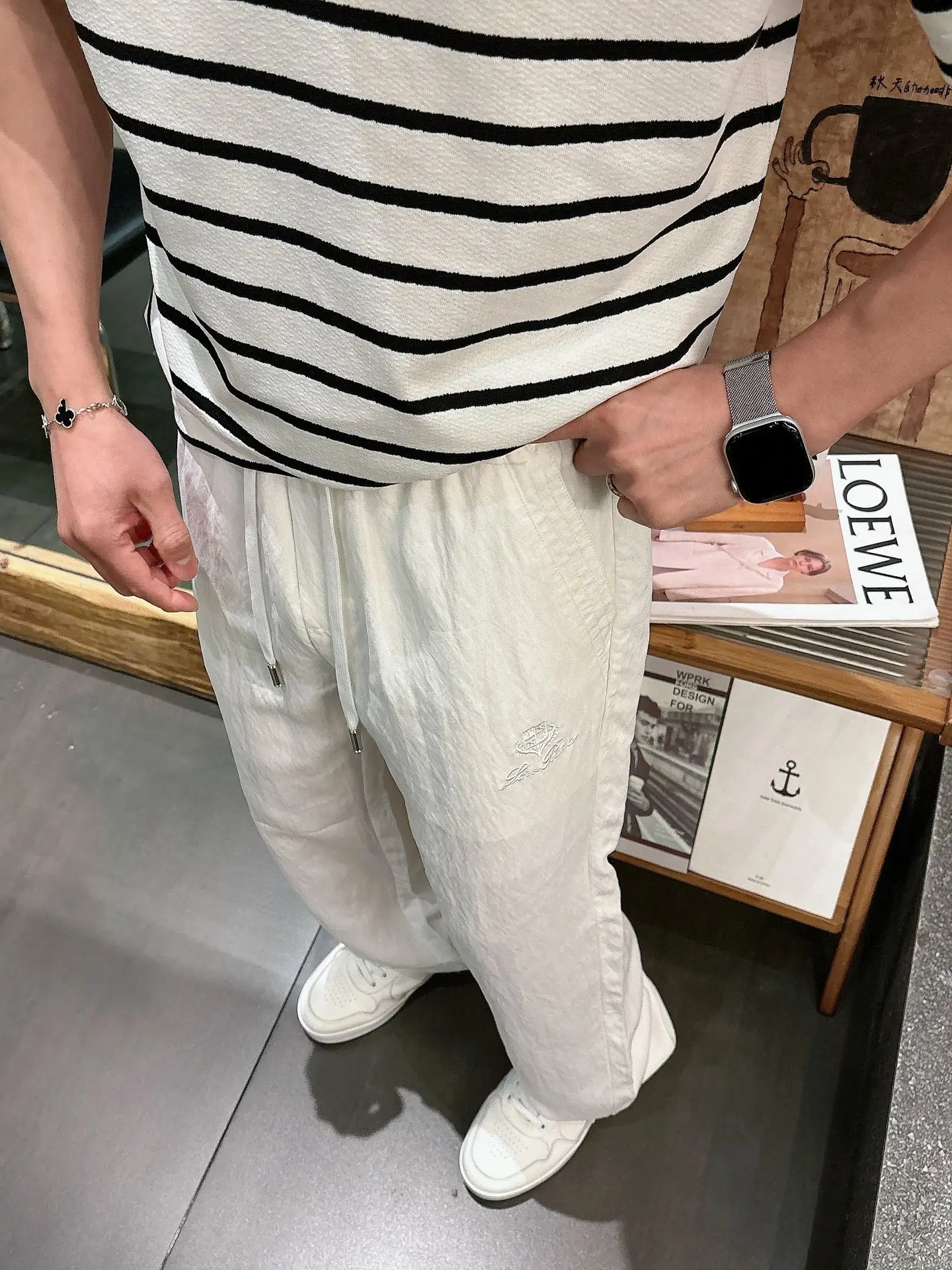 Embroidered Logo Drawstring Trousers D23512934 — view 9