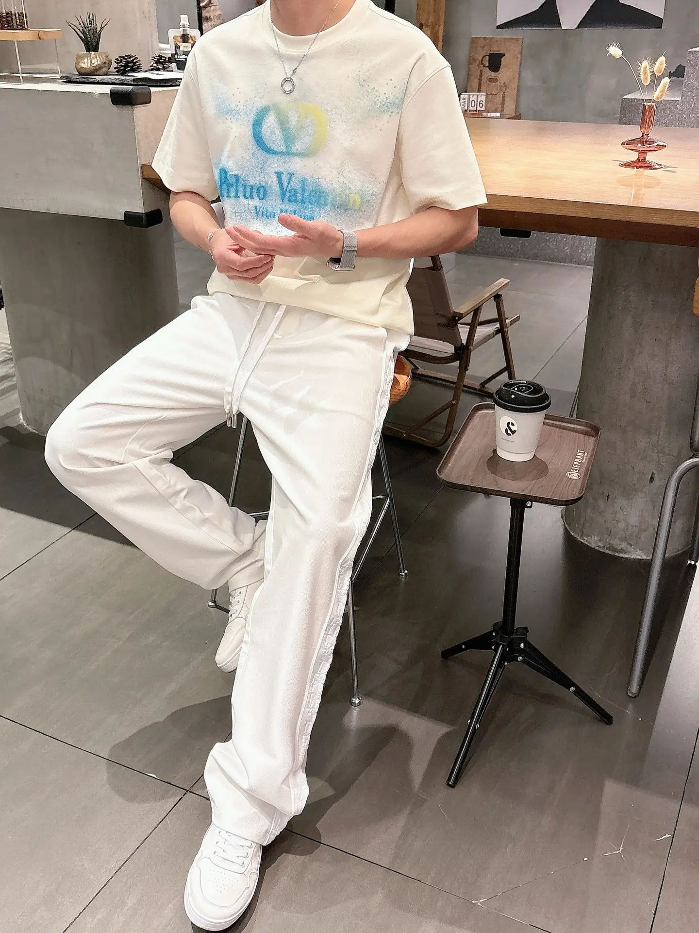 Logo-Jacquard Taped Casual Trousers D23512928 — view 5