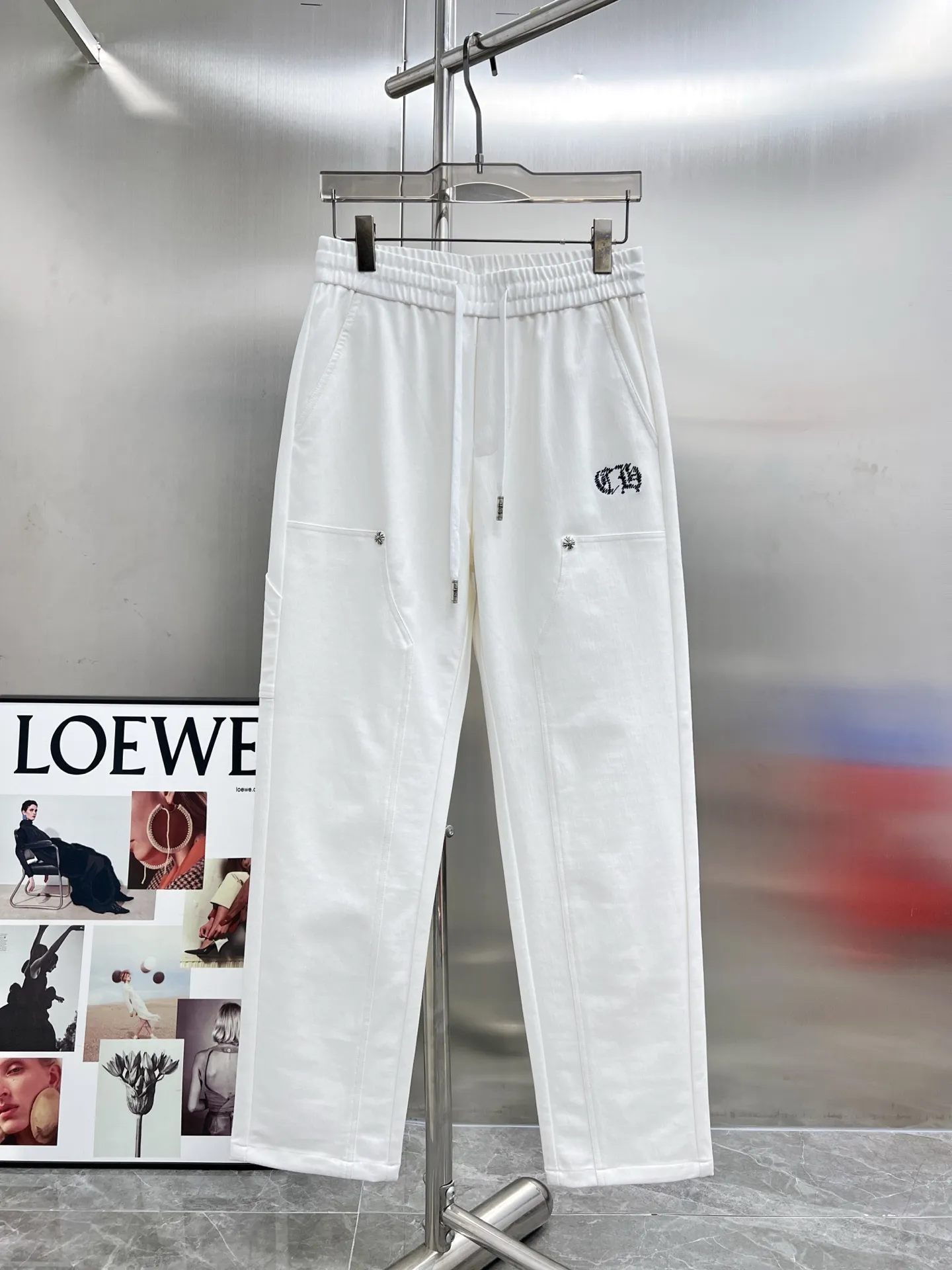 Embroidered Logo Drawstring Trousers D23014228