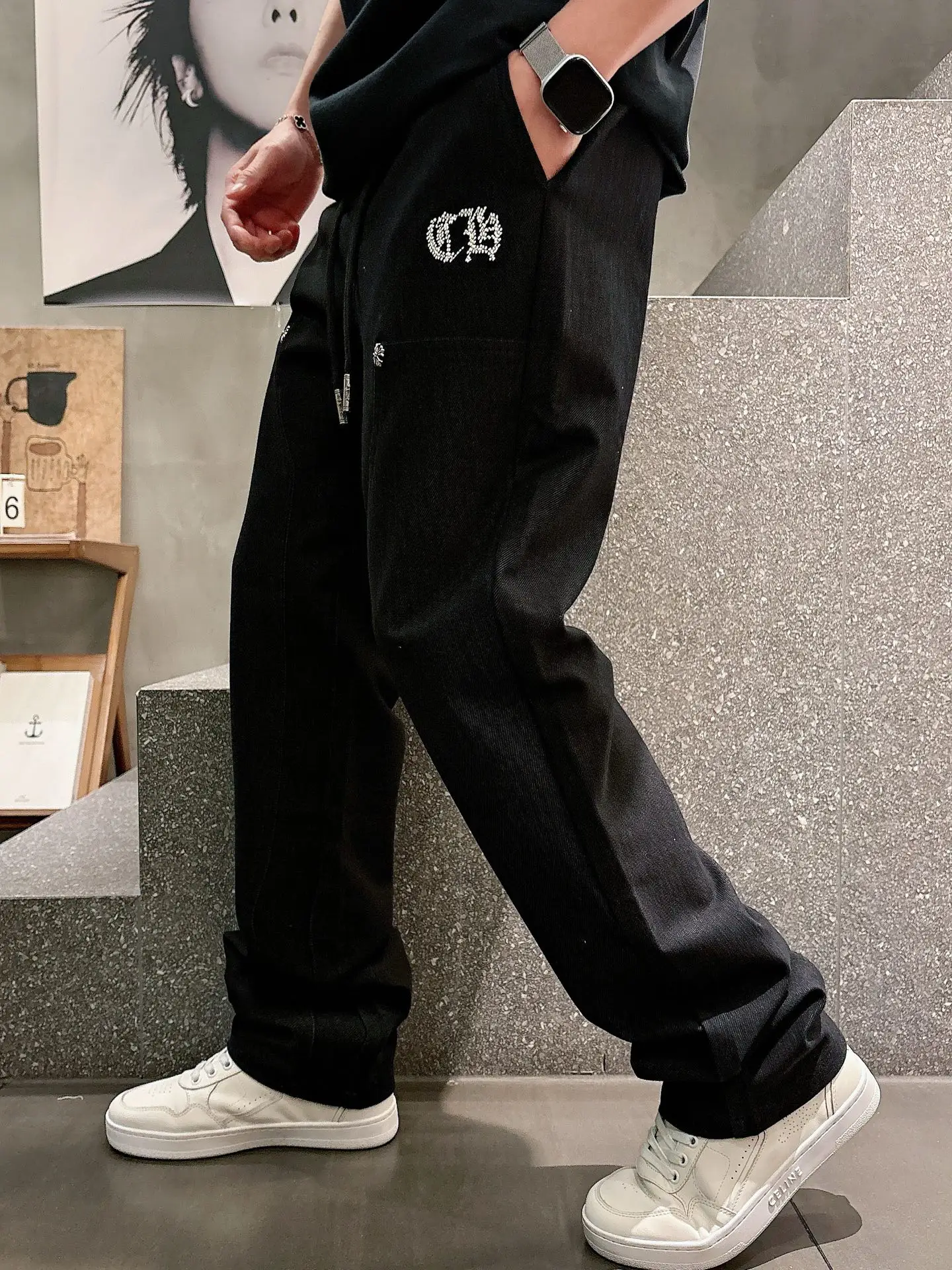 Embroidered Logo Drawstring Trousers D23012931 — view 7