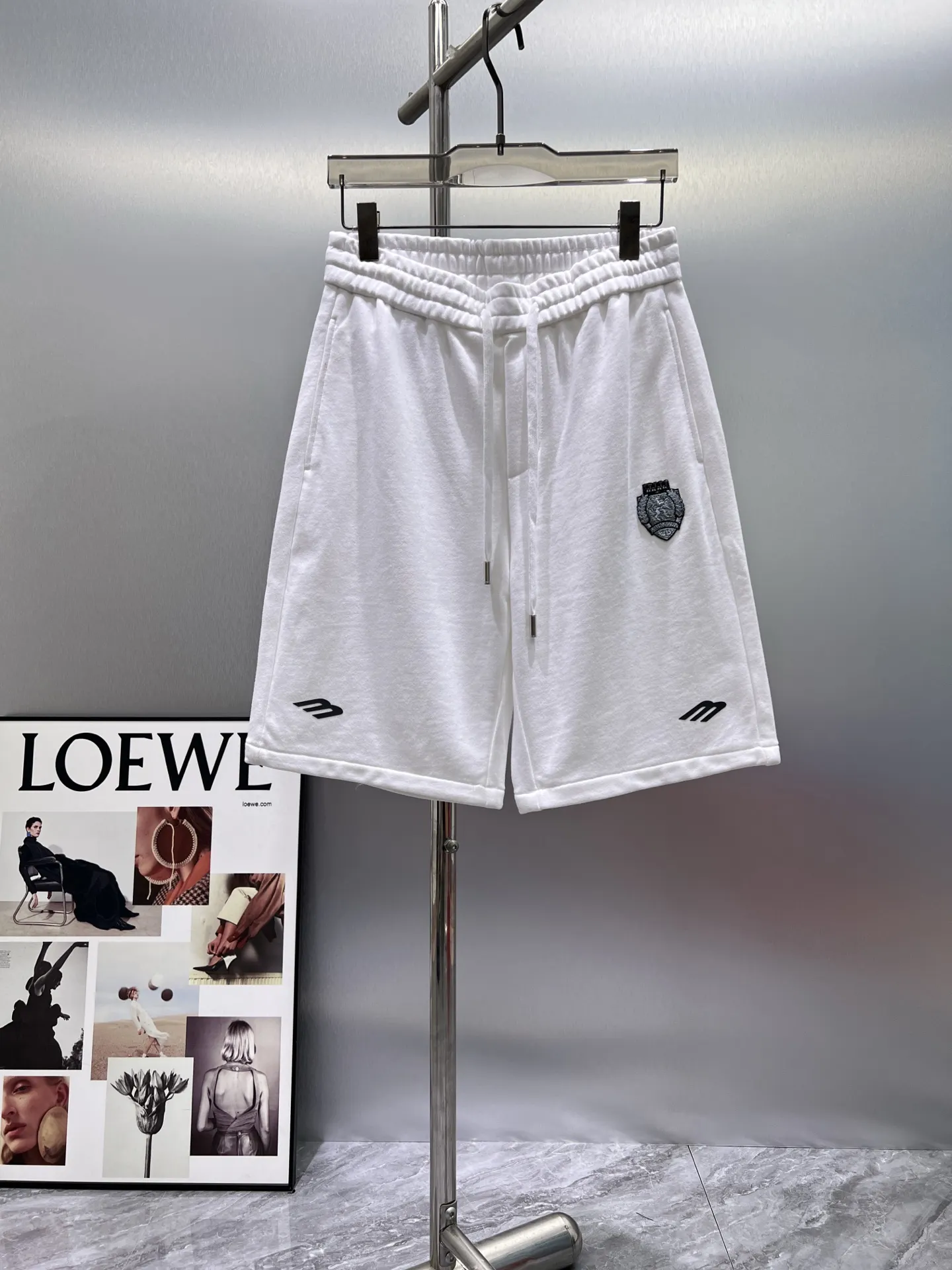 Embroidered Patch Cotton-Jersey Shorts D20012026