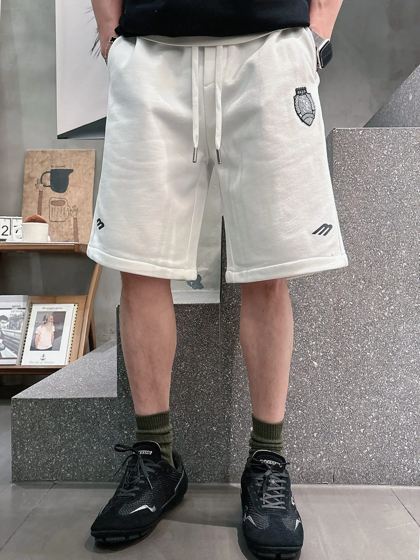 Embroidered Cotton-Jersey Sweat Shorts D20012046