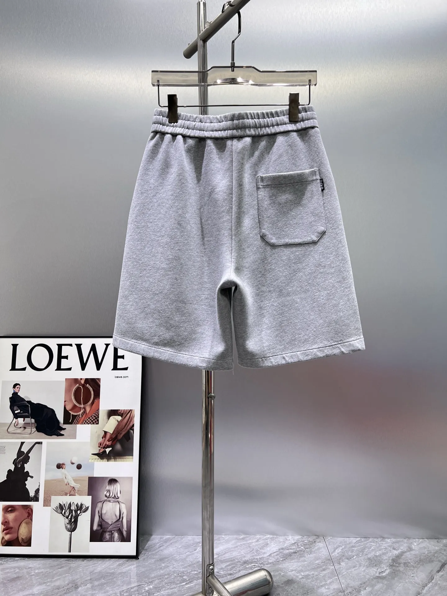 Laser-Cut Logo Cotton-Blend Shorts D21012014 — view 2