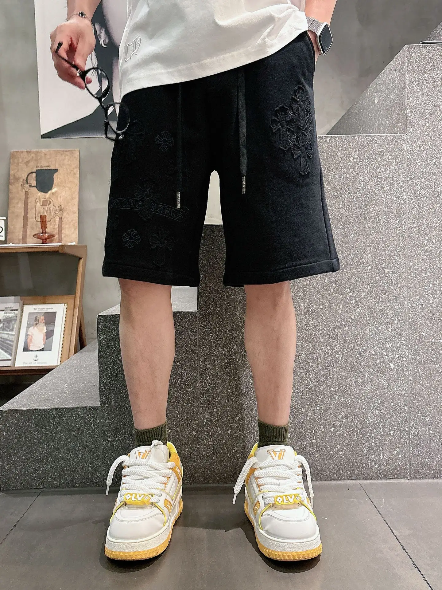 Embroidered Logo Cotton-Jersey Shorts D21012035