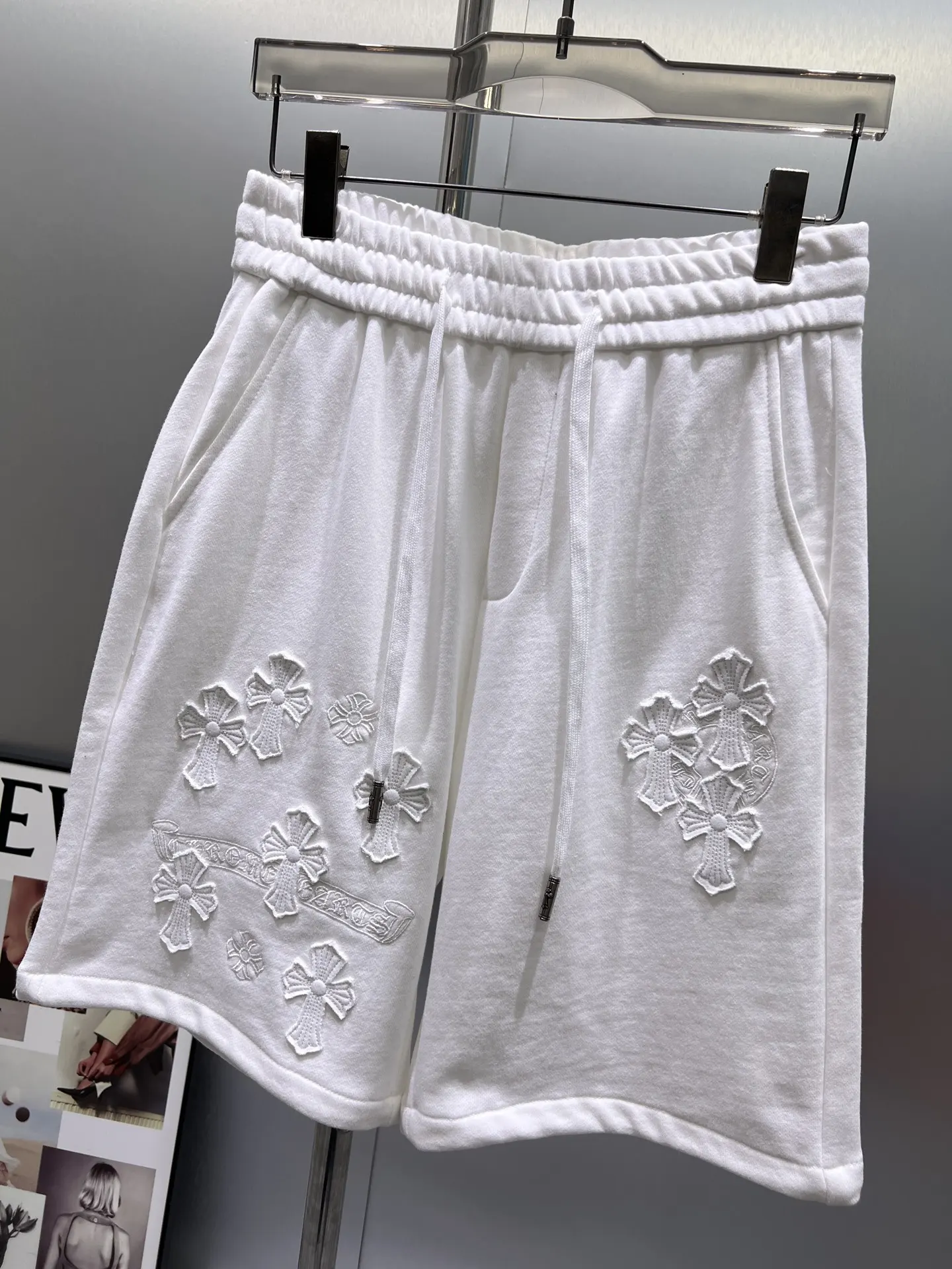 Embroidered Logo Cotton-Jersey Shorts D21012012 — view 5