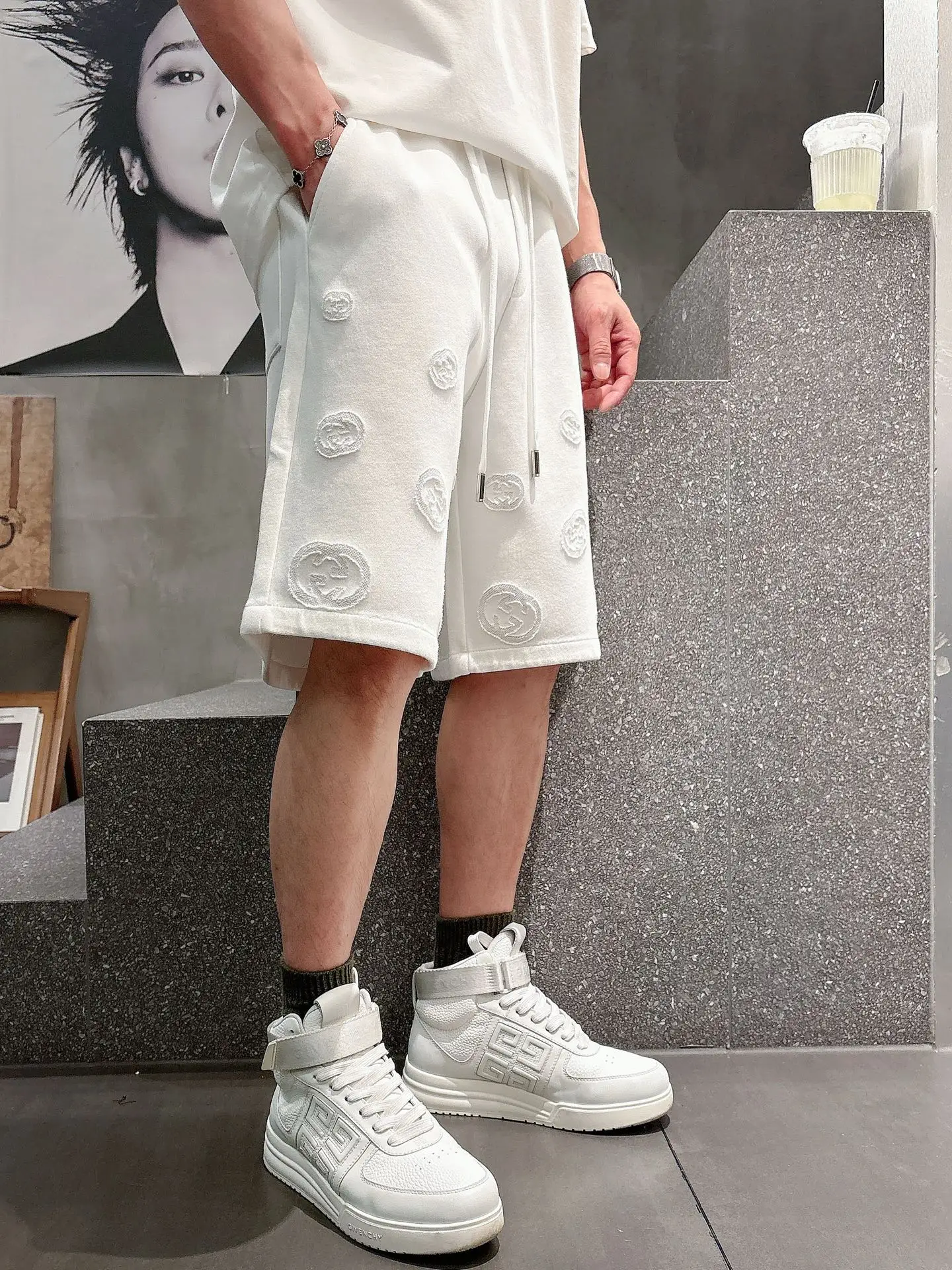 Interlocking G Laser-Cut Jersey Shorts D18011024 — view 8
