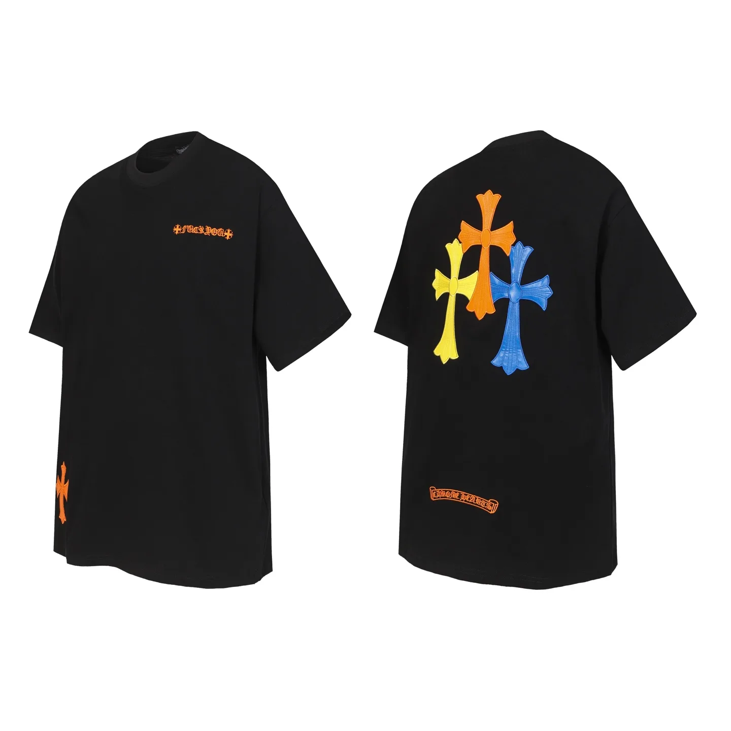 Multi-Color Cross Patch Cotton T-Shirt D10513544