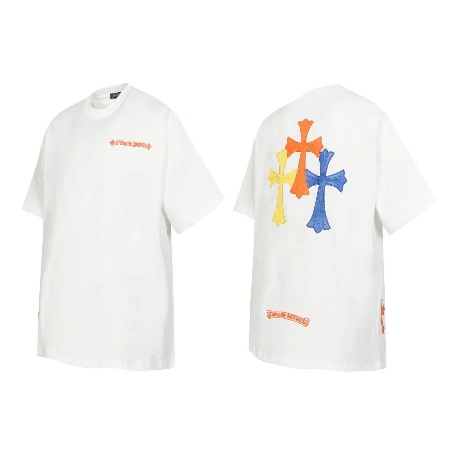 Multi-Color Cross Patch Cotton T-Shirt D10513543