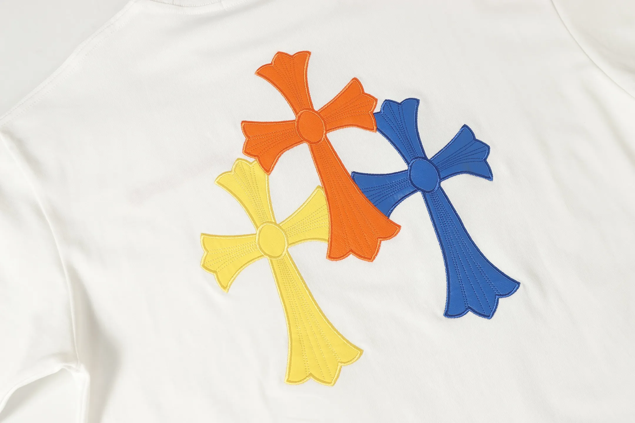 Multi-Color Cross Patch Cotton T-Shirt D10513543 — view 9