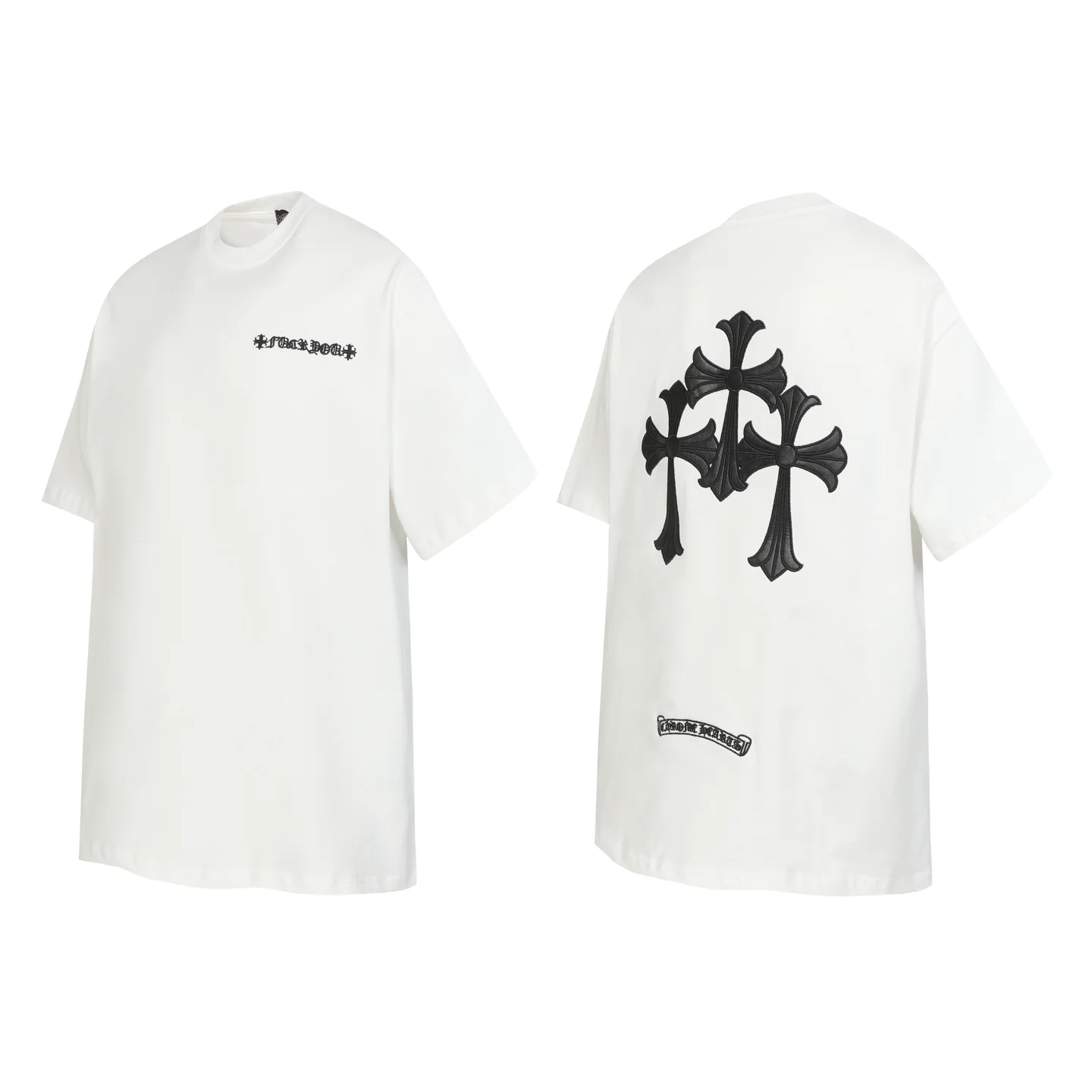 Cross Patch Embroidered Cotton T-Shirt D10513541