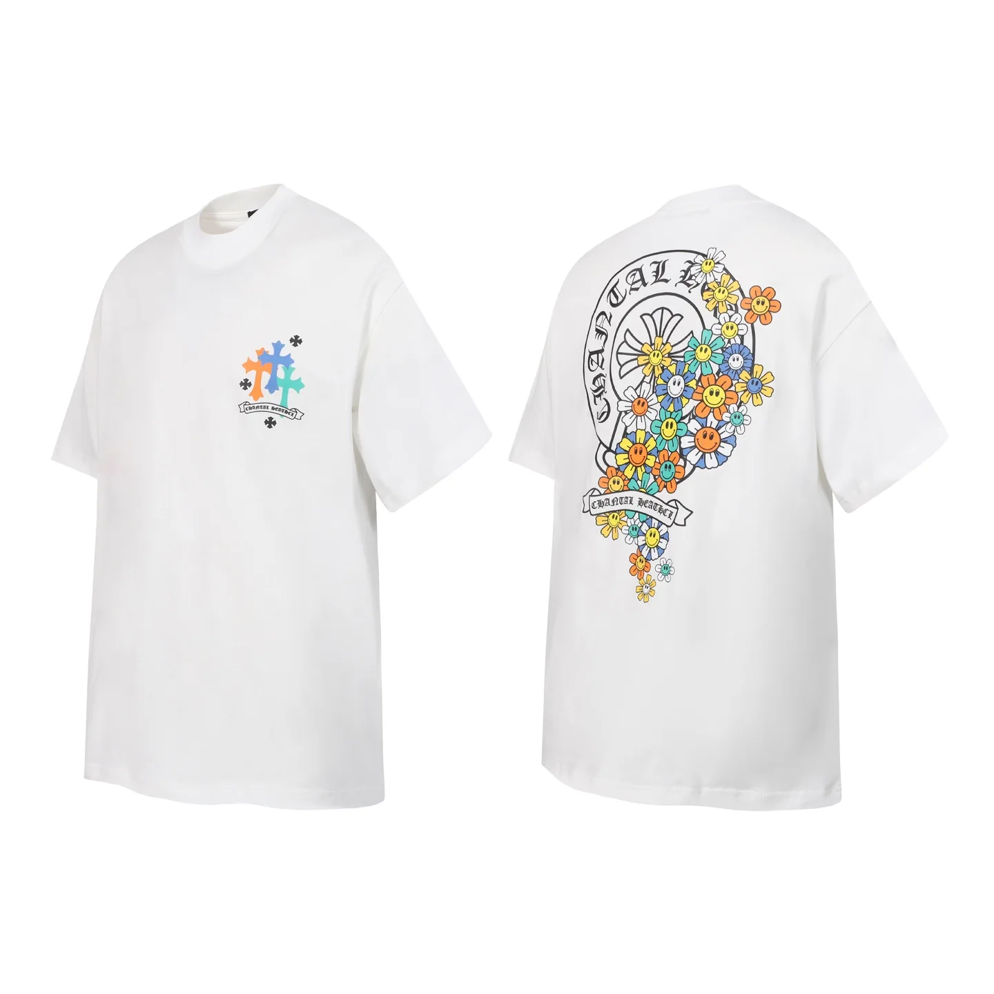 Chrome Hearts Horseshoe Floral Print T-Shirt D9513670