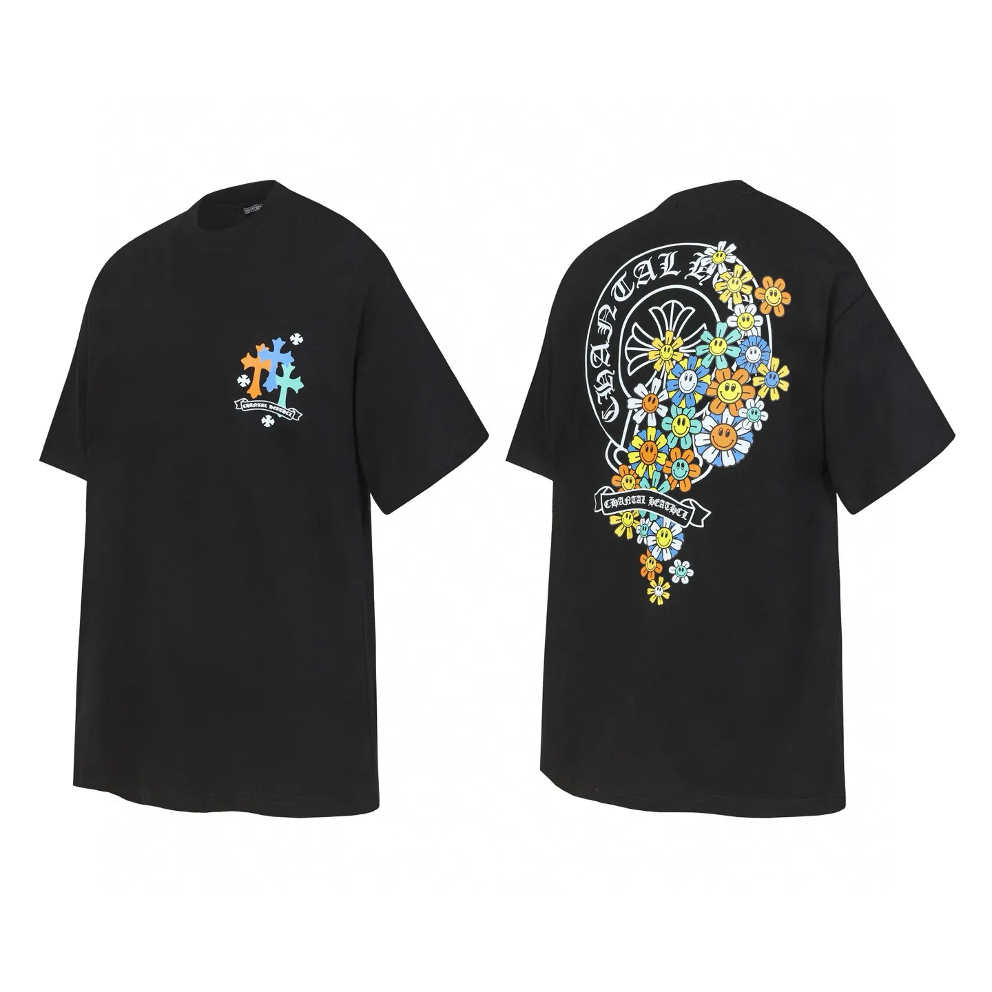 Horseshoe and Floral Print Cotton T-Shirt D9513671 — view 2