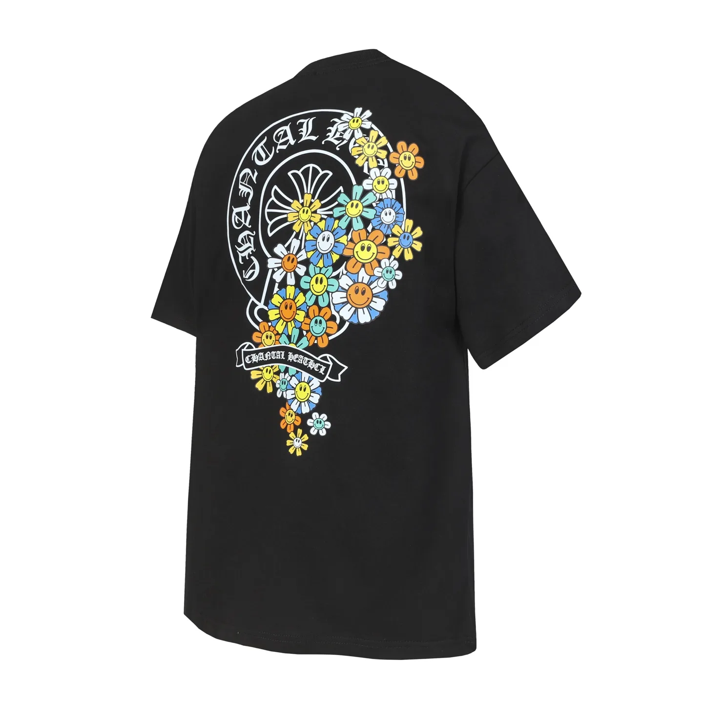 Horseshoe and Floral Print Cotton T-Shirt D9513669 — view 3