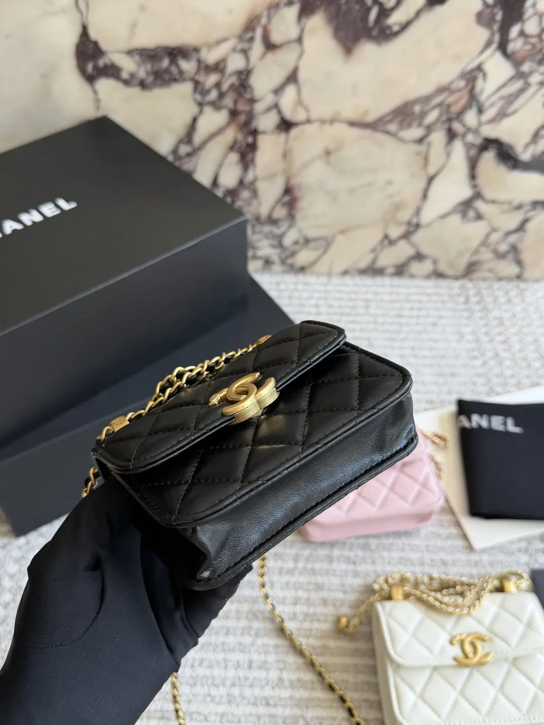 Mini Quilted Flap Bag with Chain D25518088 — view 5