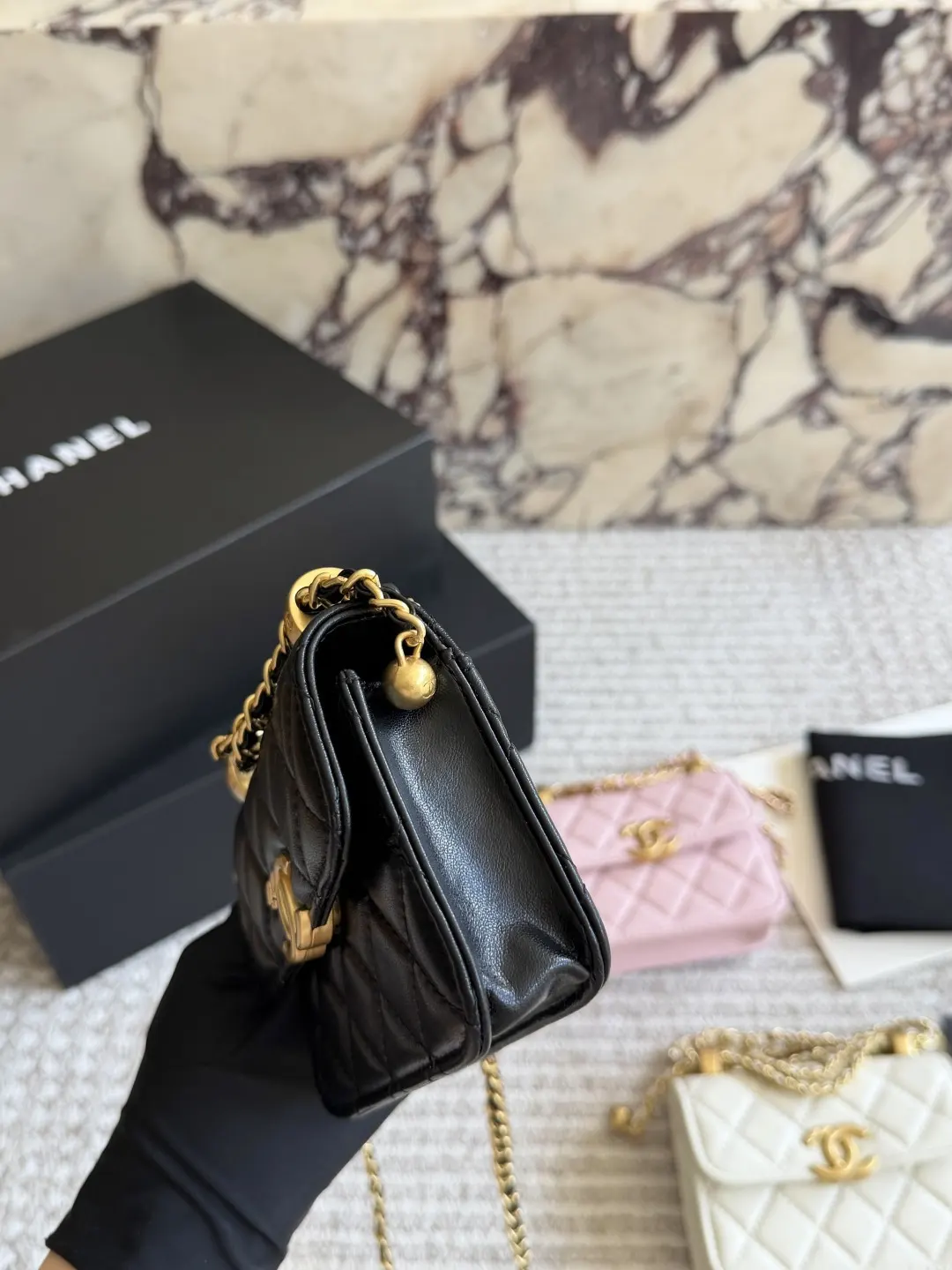Mini Quilted Flap Bag with Chain D25518088 — view 6