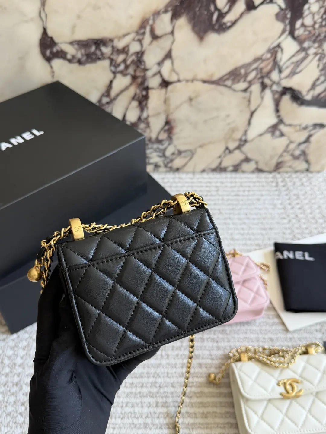 Mini Quilted Flap Bag with Chain D25518088 — view 7