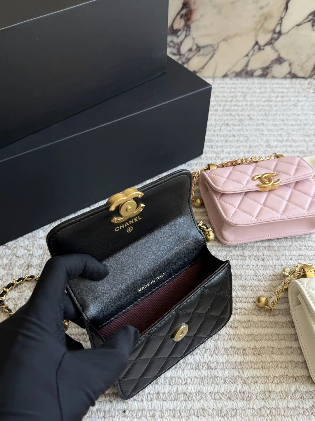 Mini Quilted Flap Bag with Chain D25518088 — view 8