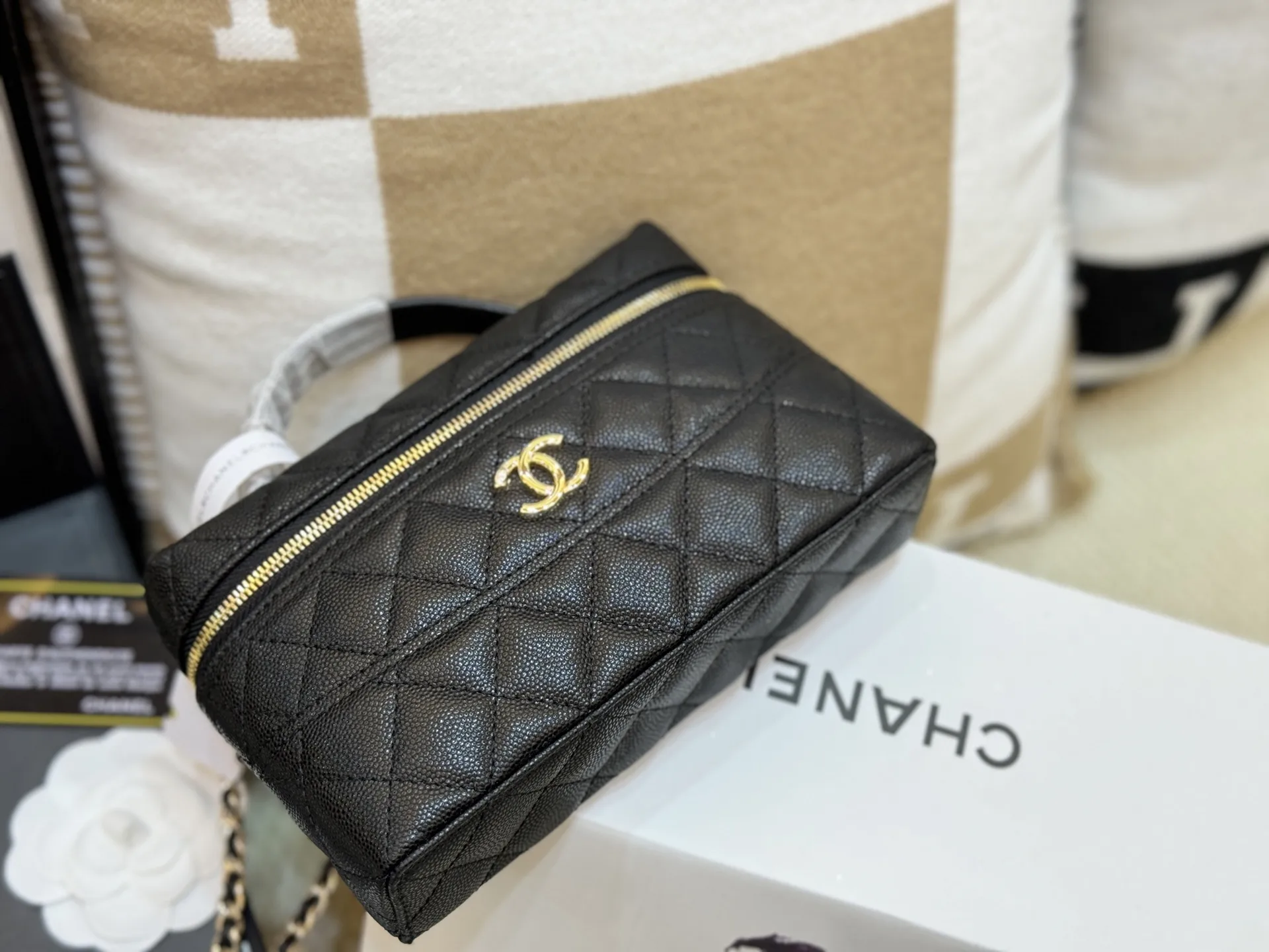Quilted Caviar Leather Vanity Case D42017851 — view 9