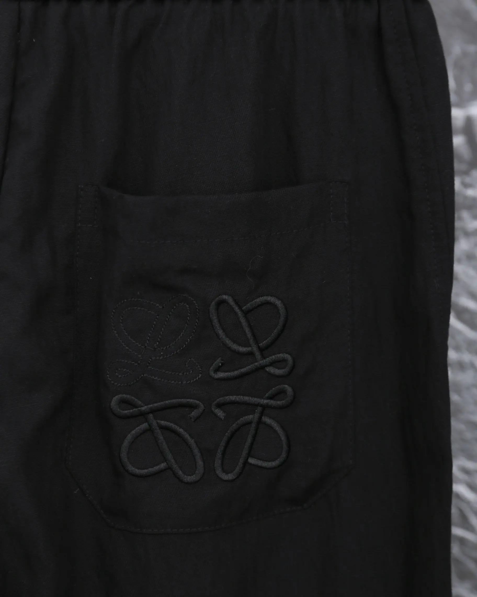 Embroidered Logo Linen-Blend Drawstring Trousers D20512923 — view 4