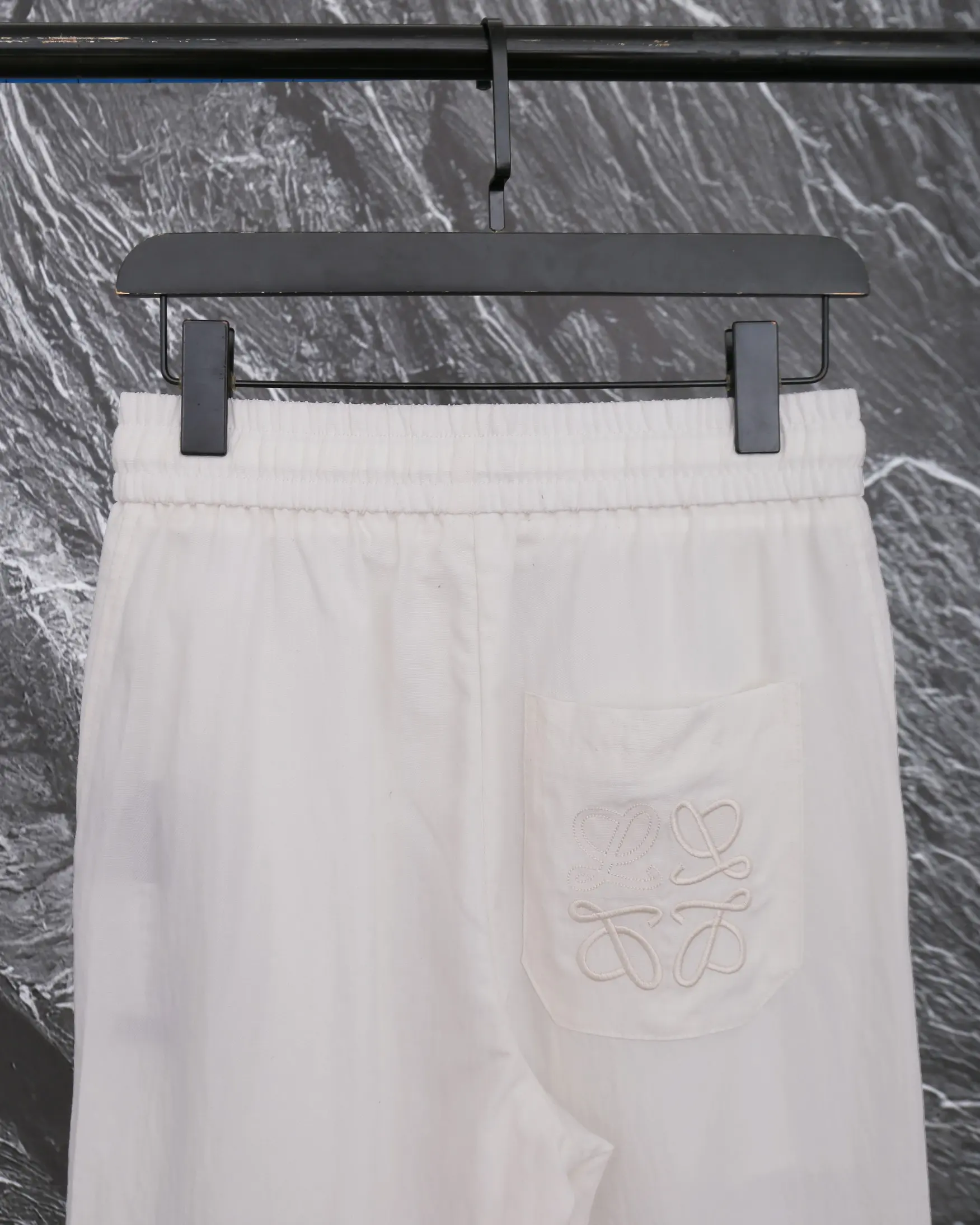 Embroidered Linen-Blend Drawstring Trousers D20512922 — view 4
