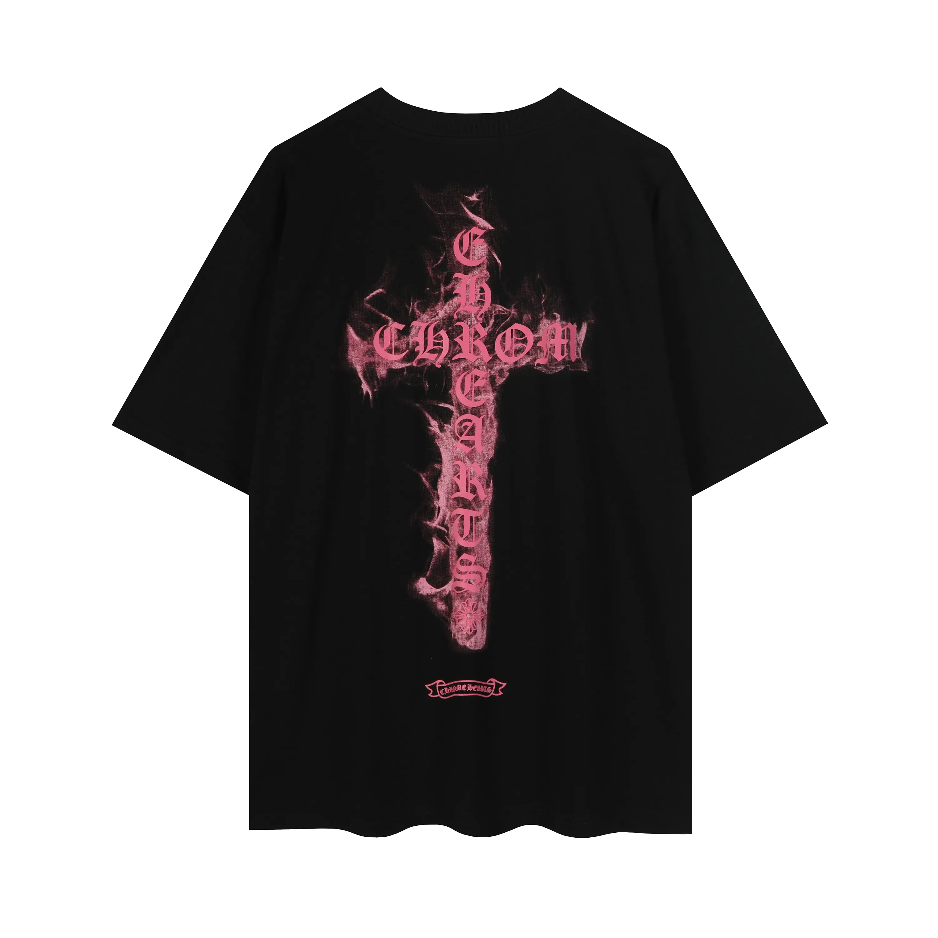 Pink Flame Cross Graphic T-Shirt D5515444 — view 2
