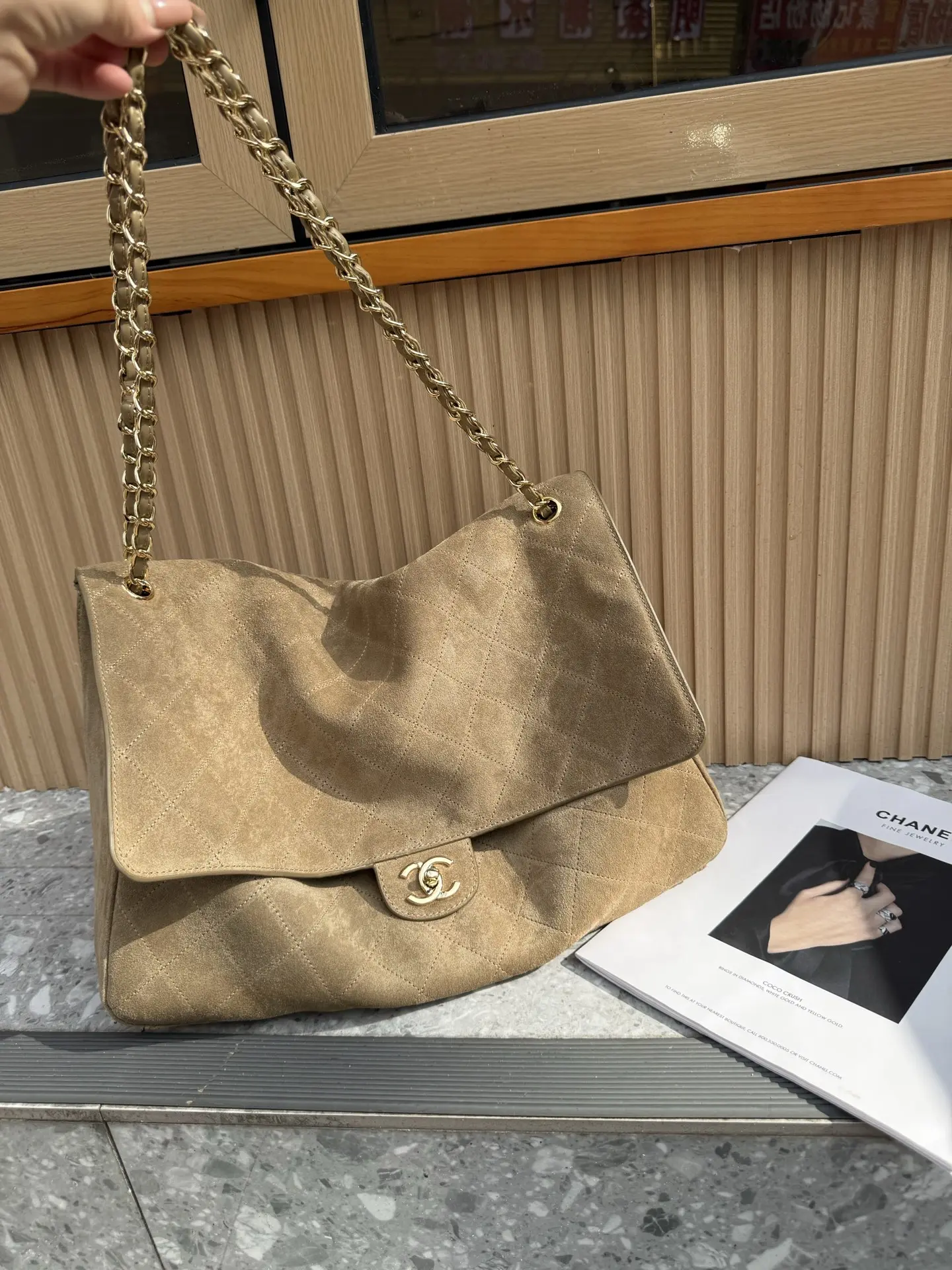 Maxi CF Suede Shoulder Bag D54017751 — view 4