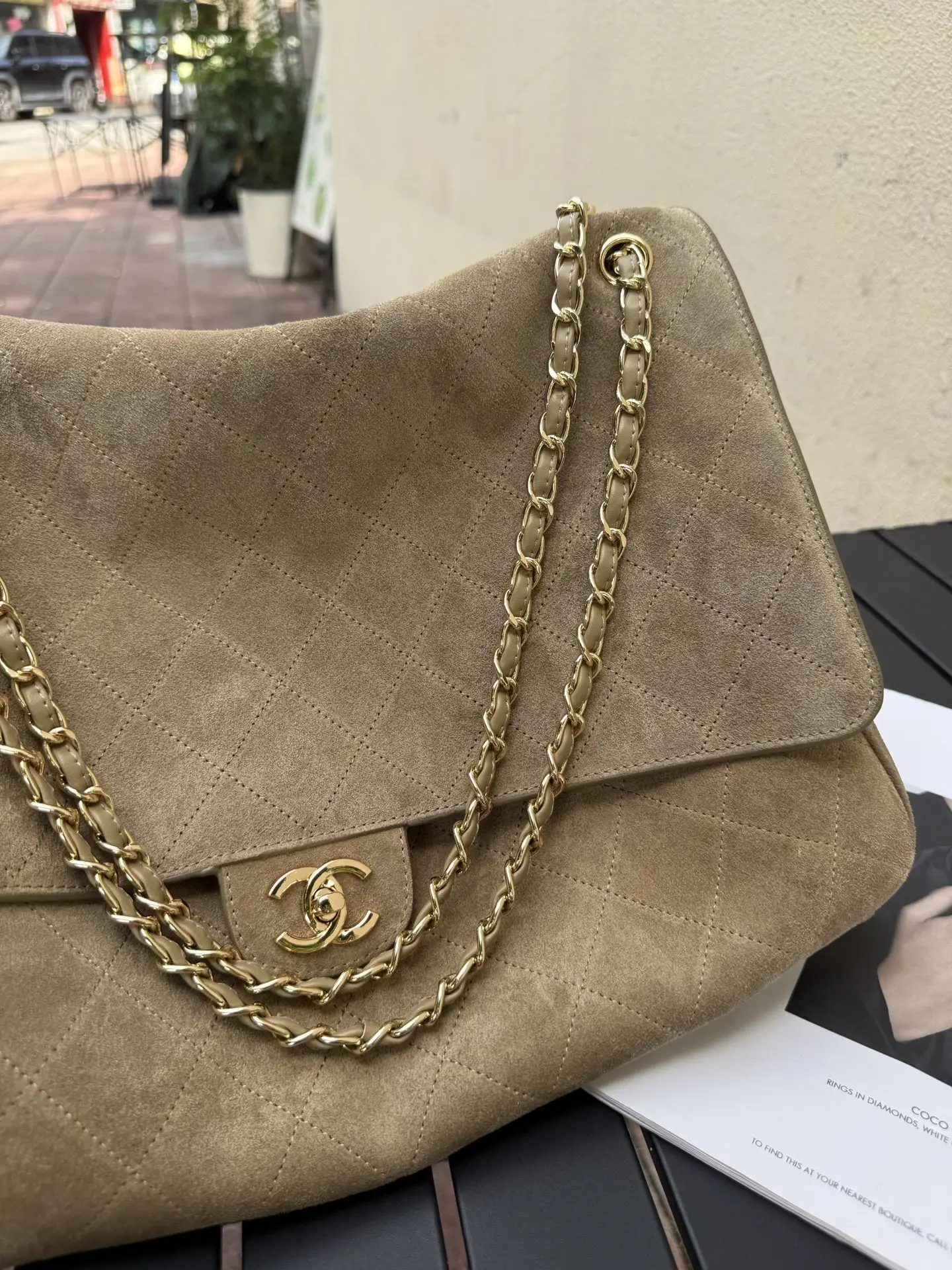 Maxi CF Suede Shoulder Bag D54017751 — view 5